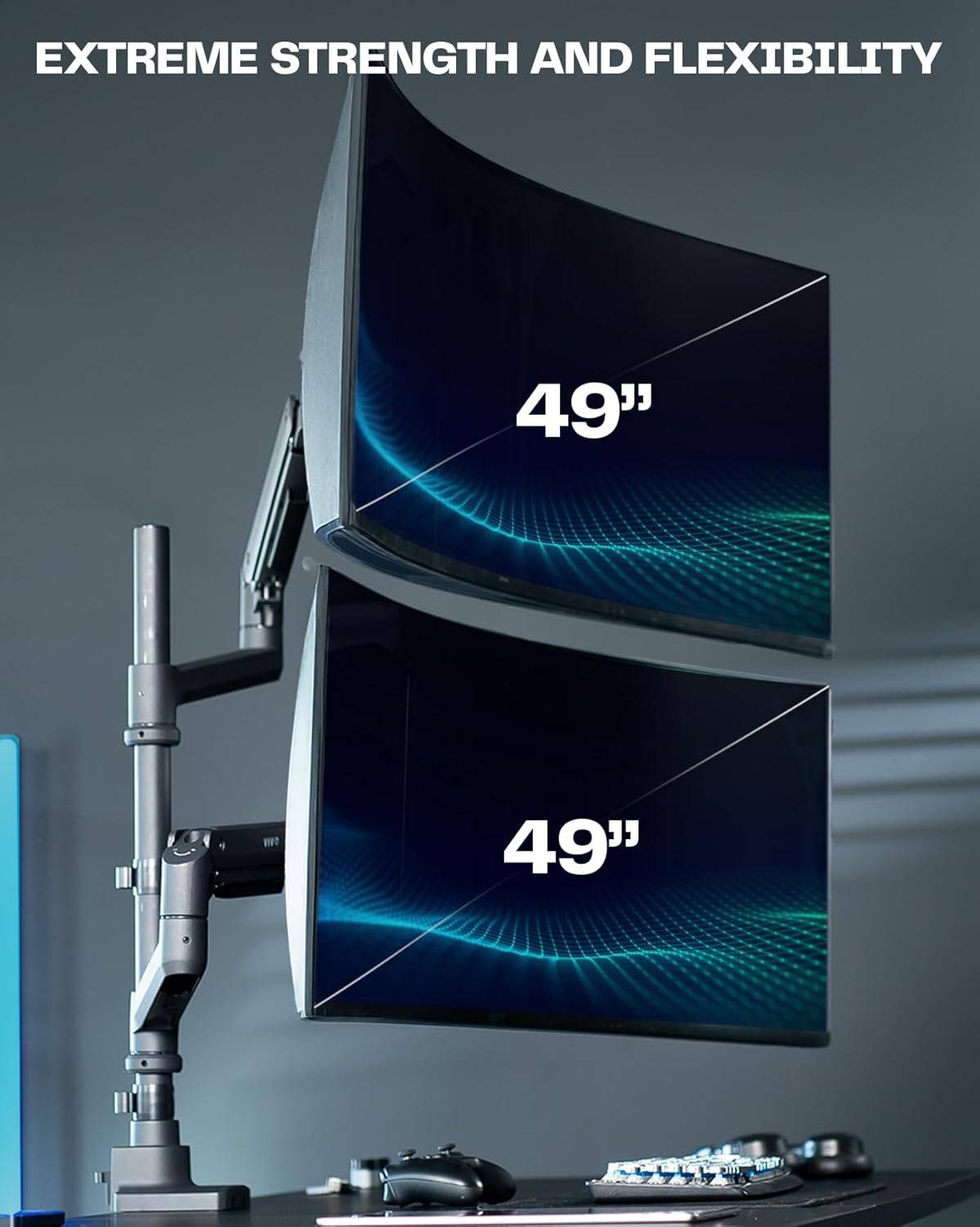 New VIVO Pneumatic Arm Dual Ultrawide Monitor Desk Mount