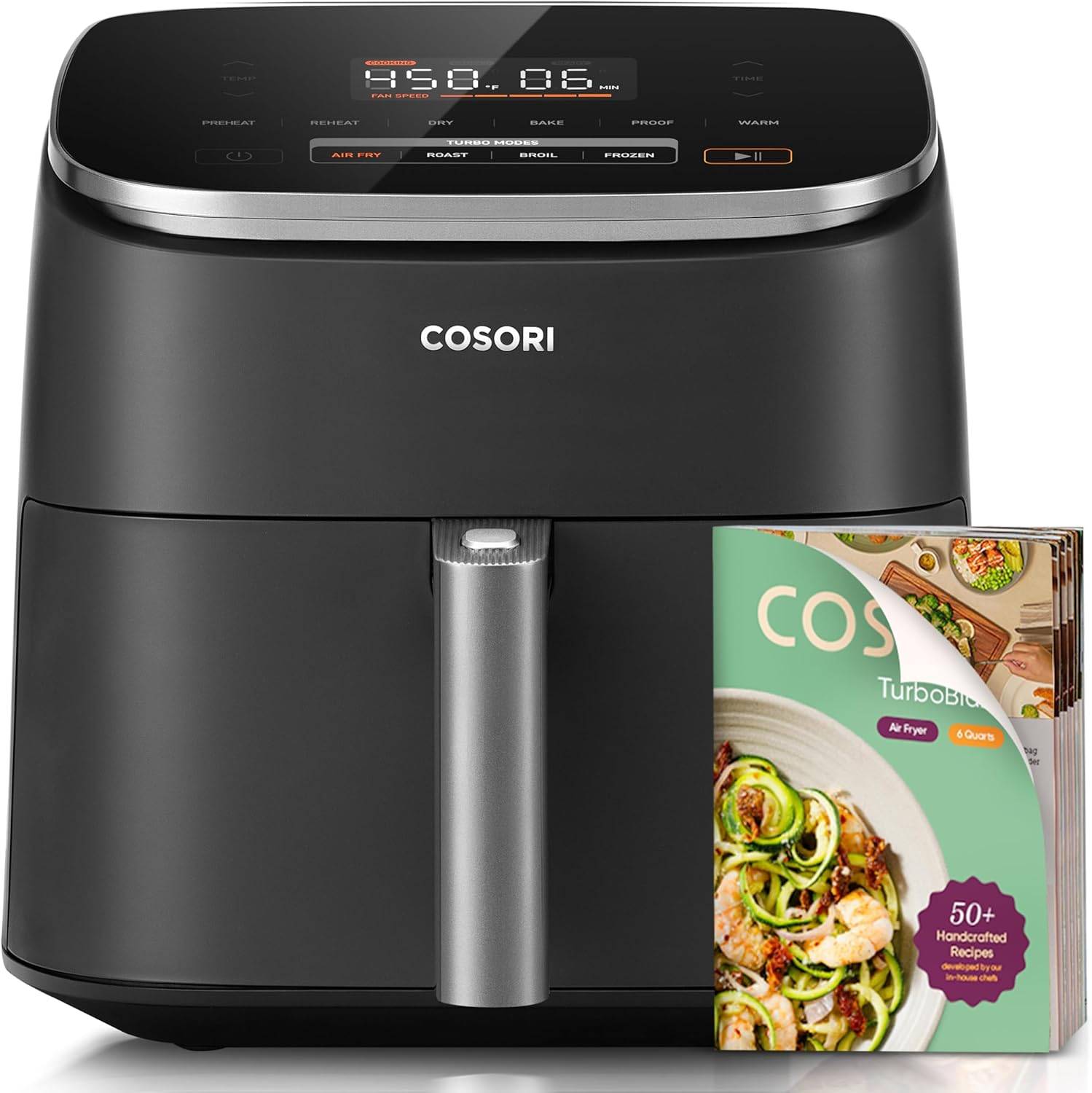 Cosori 9-in-1 TurboBlaze Air Fryer – 6 Qt (Dark Gray)