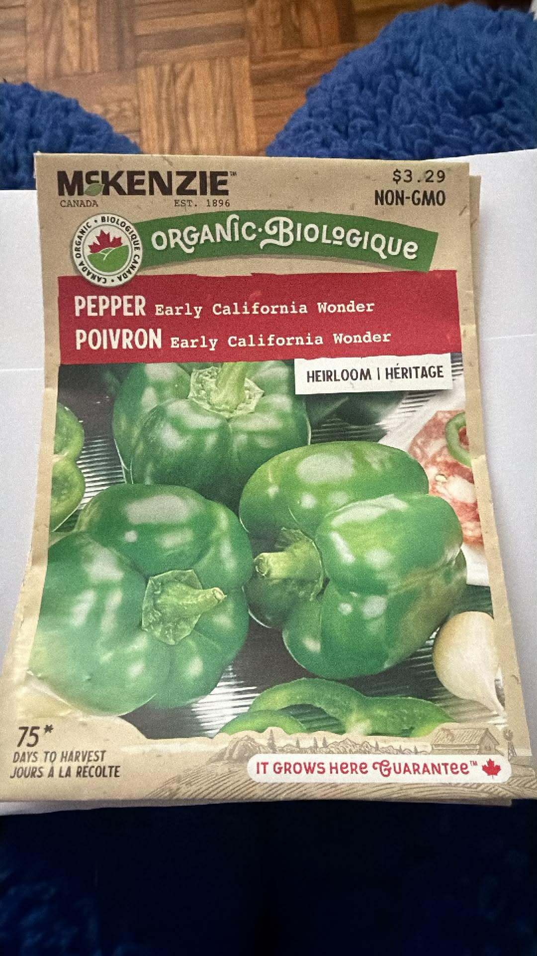 2 McKenzie Pepper Early California Wonder Seeds