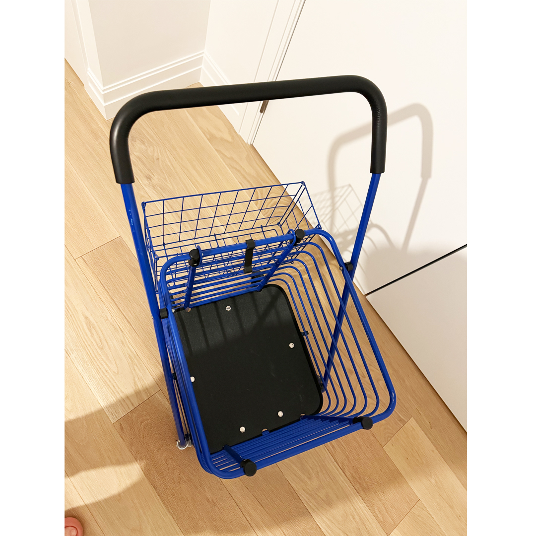 Milwaukee Steel Shopping Cart in Blue with Accessory Basket - photo 2