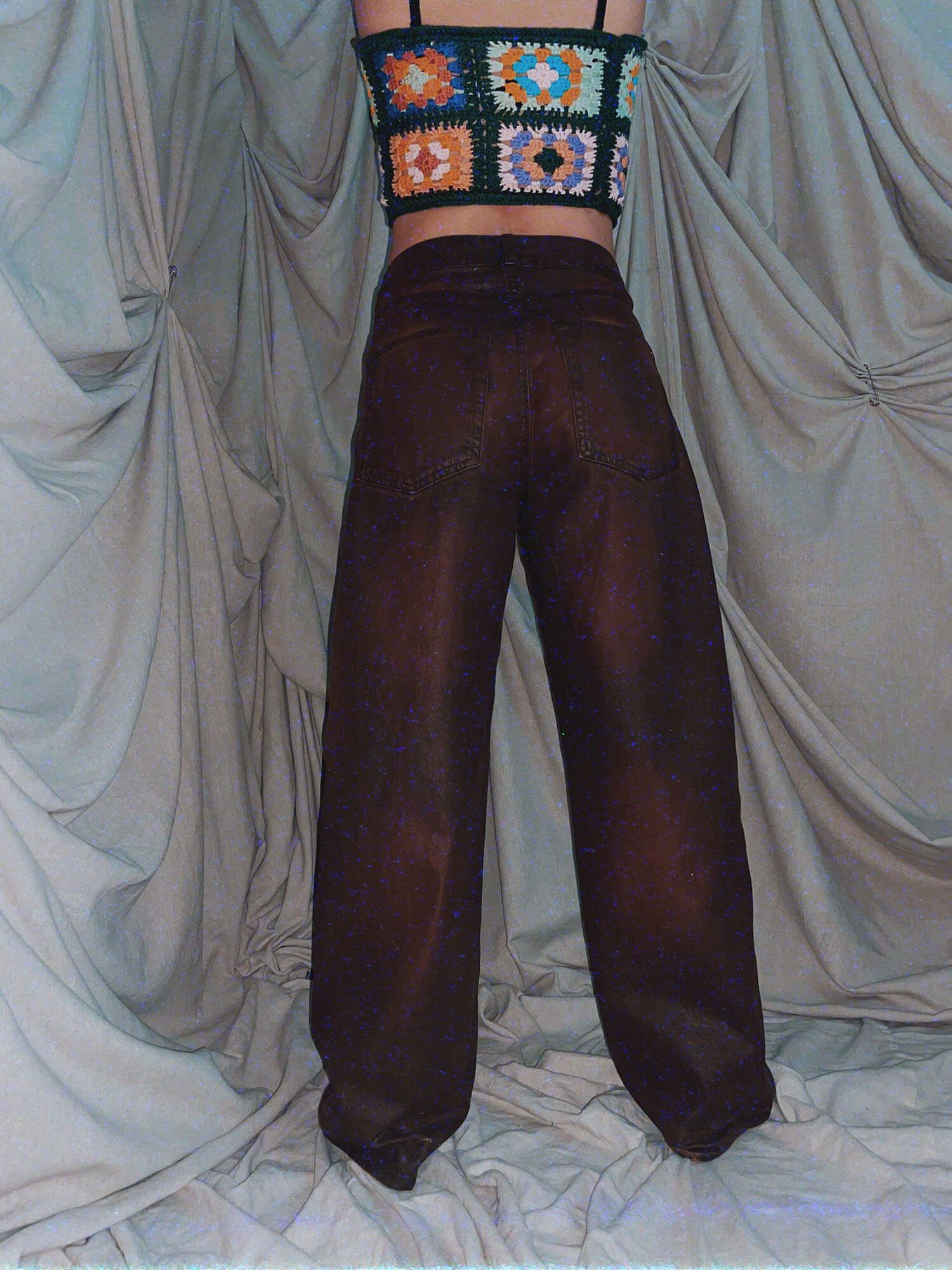 brown high waist boyfriend jeans wide leg - photo 4