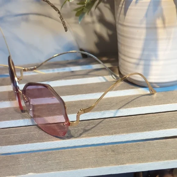 Rimless Pink Tinted Sunglasses - photo 4