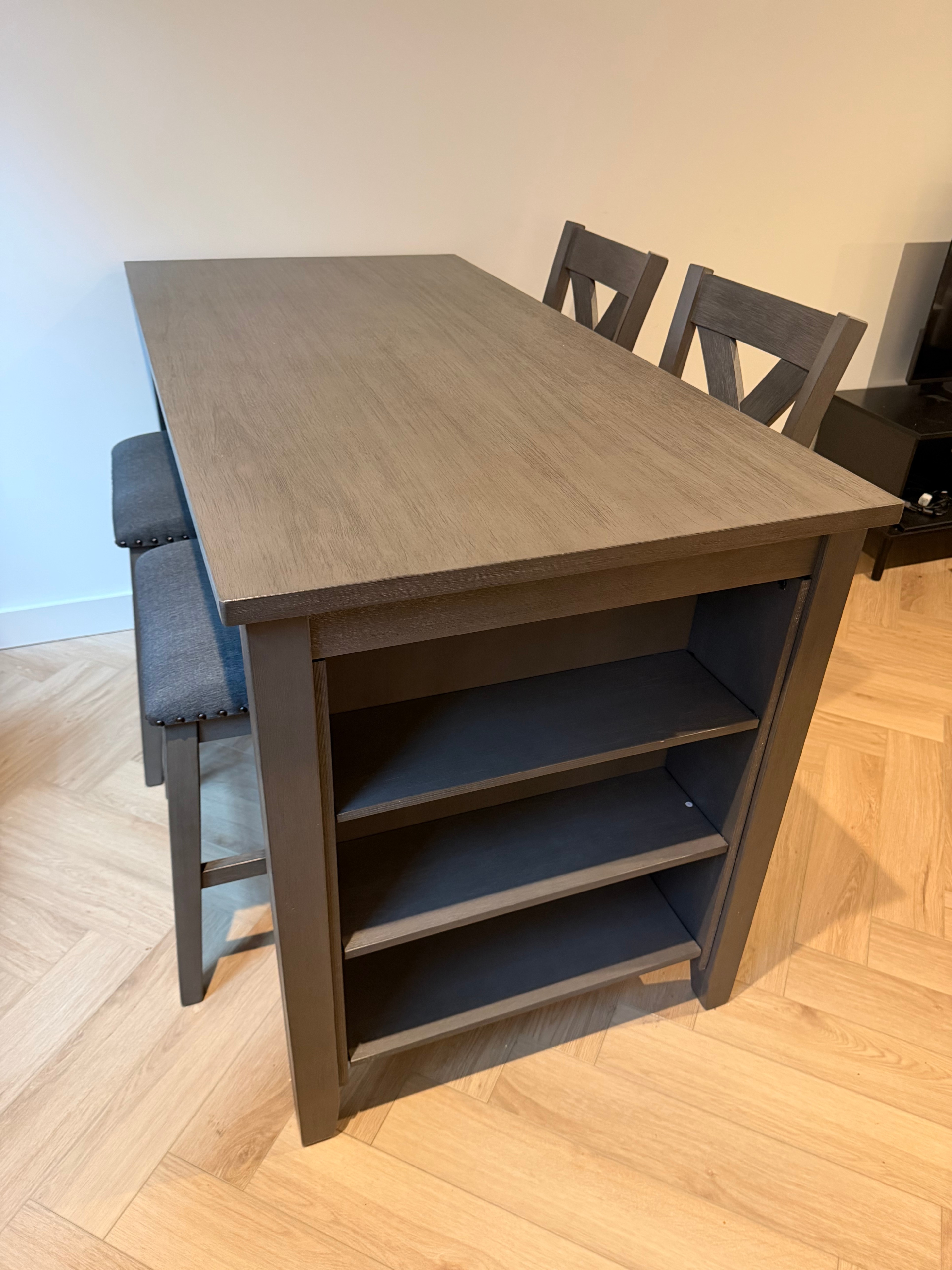 Counter Height SOLID WOOD dining table (table and stools)