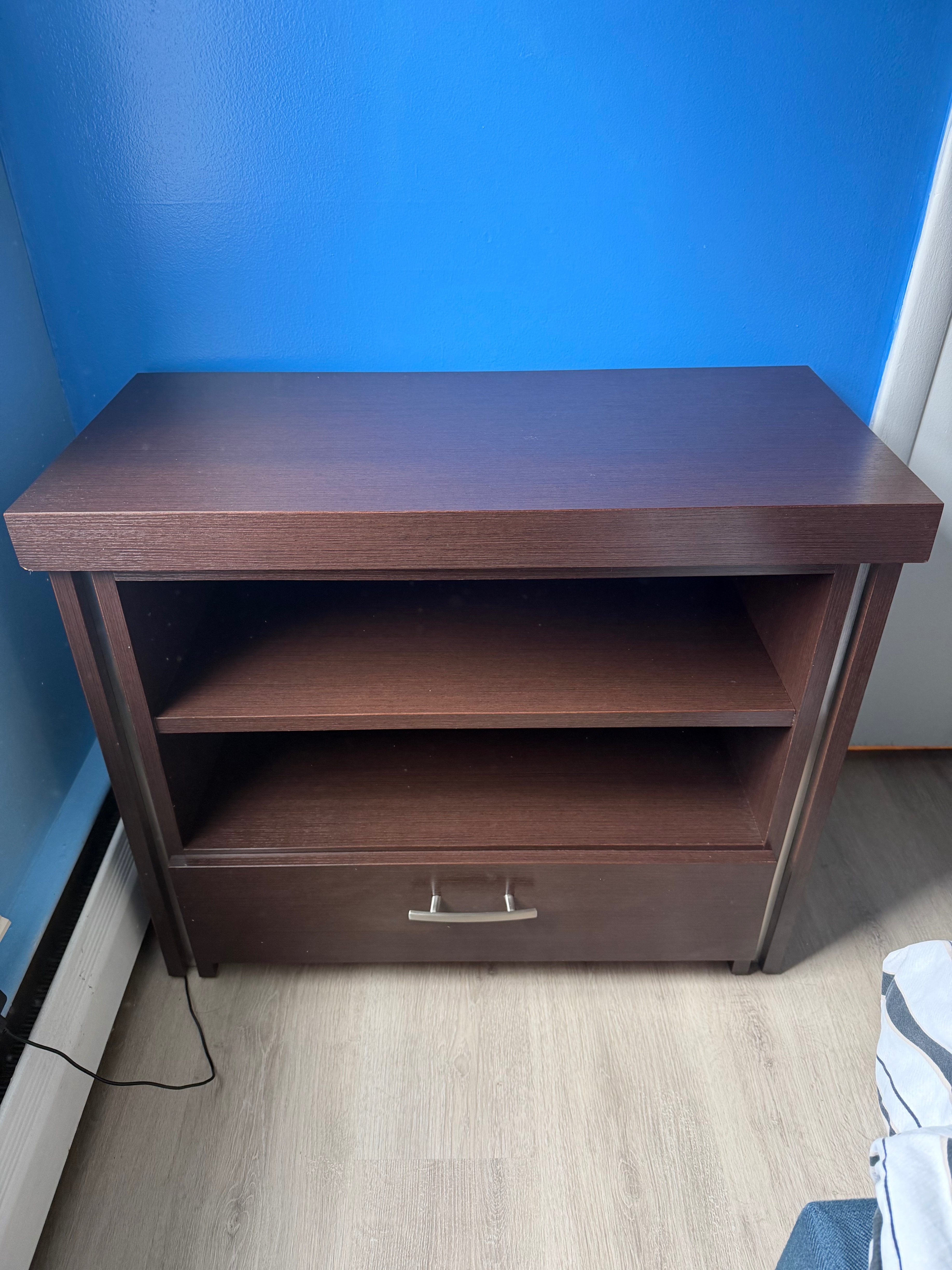 Brown Wooden TV Stand with Shelves - photo 3