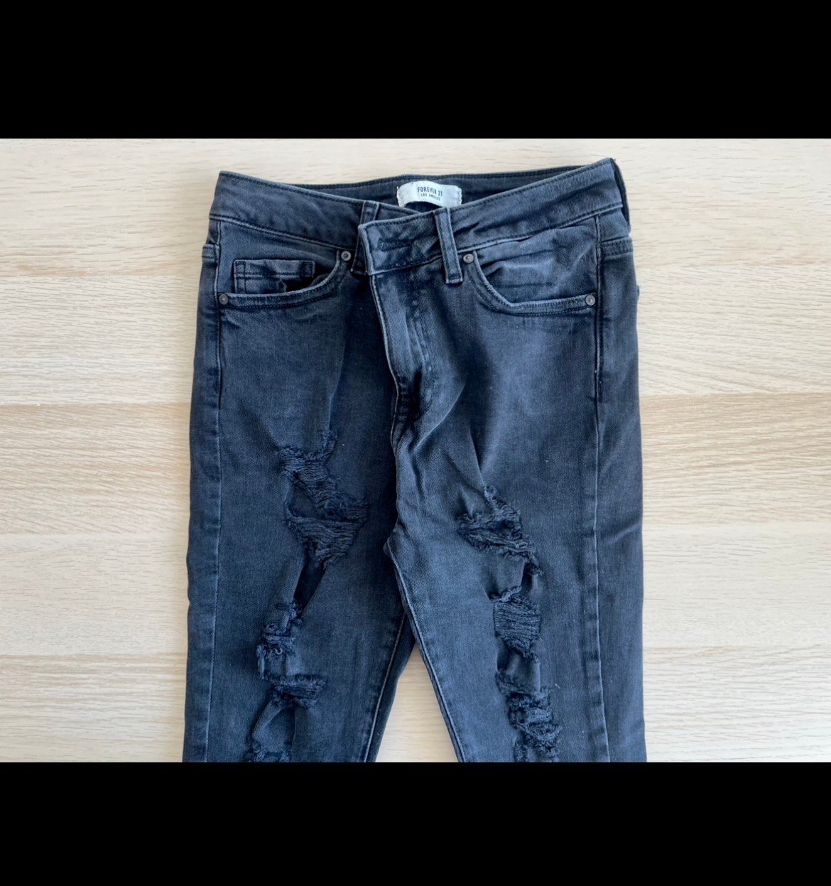 Distressed Ripped Black High-Waisted Skinny Jeans - photo 2