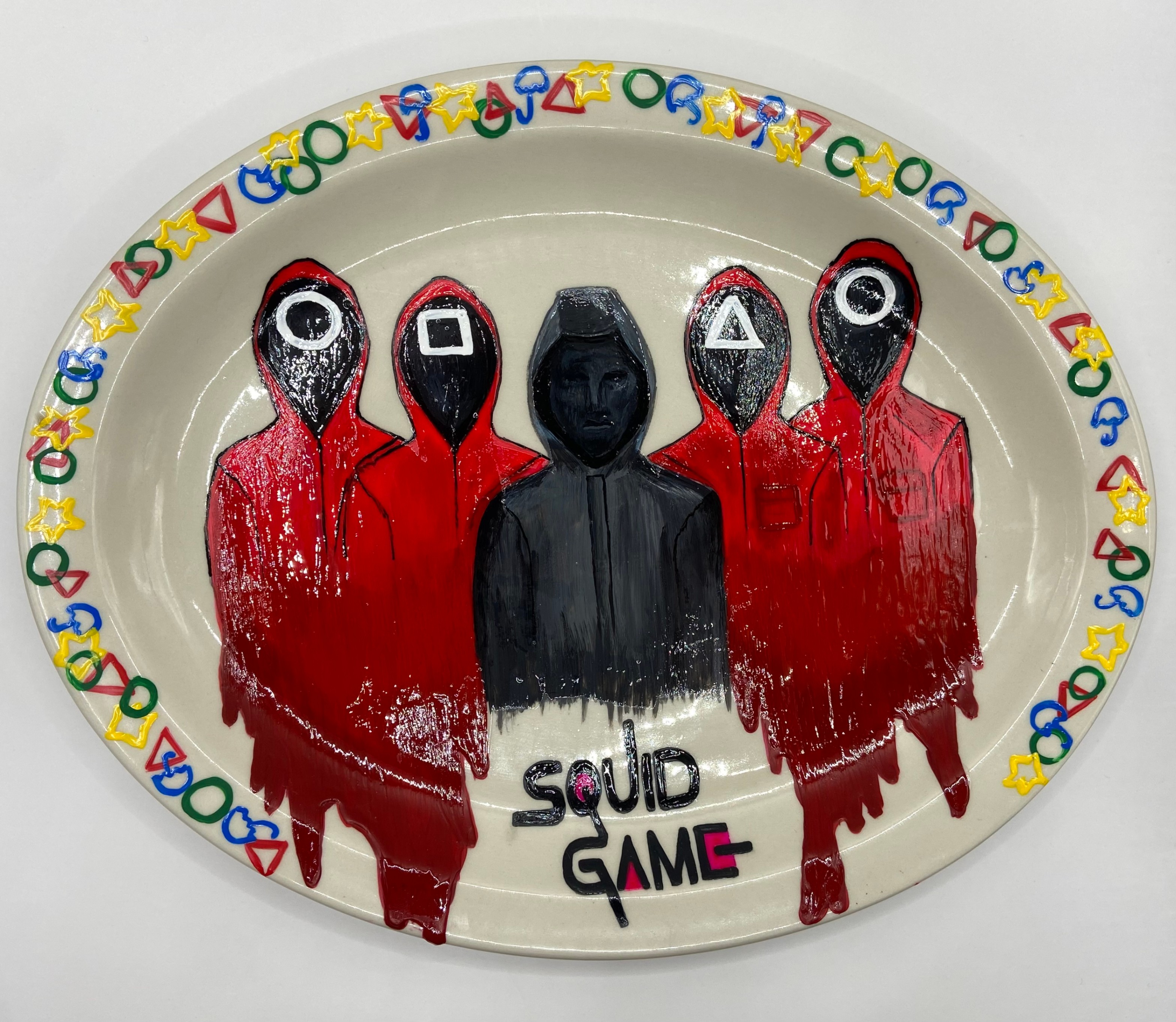 Hand Painted Squid Game Decorative Plate