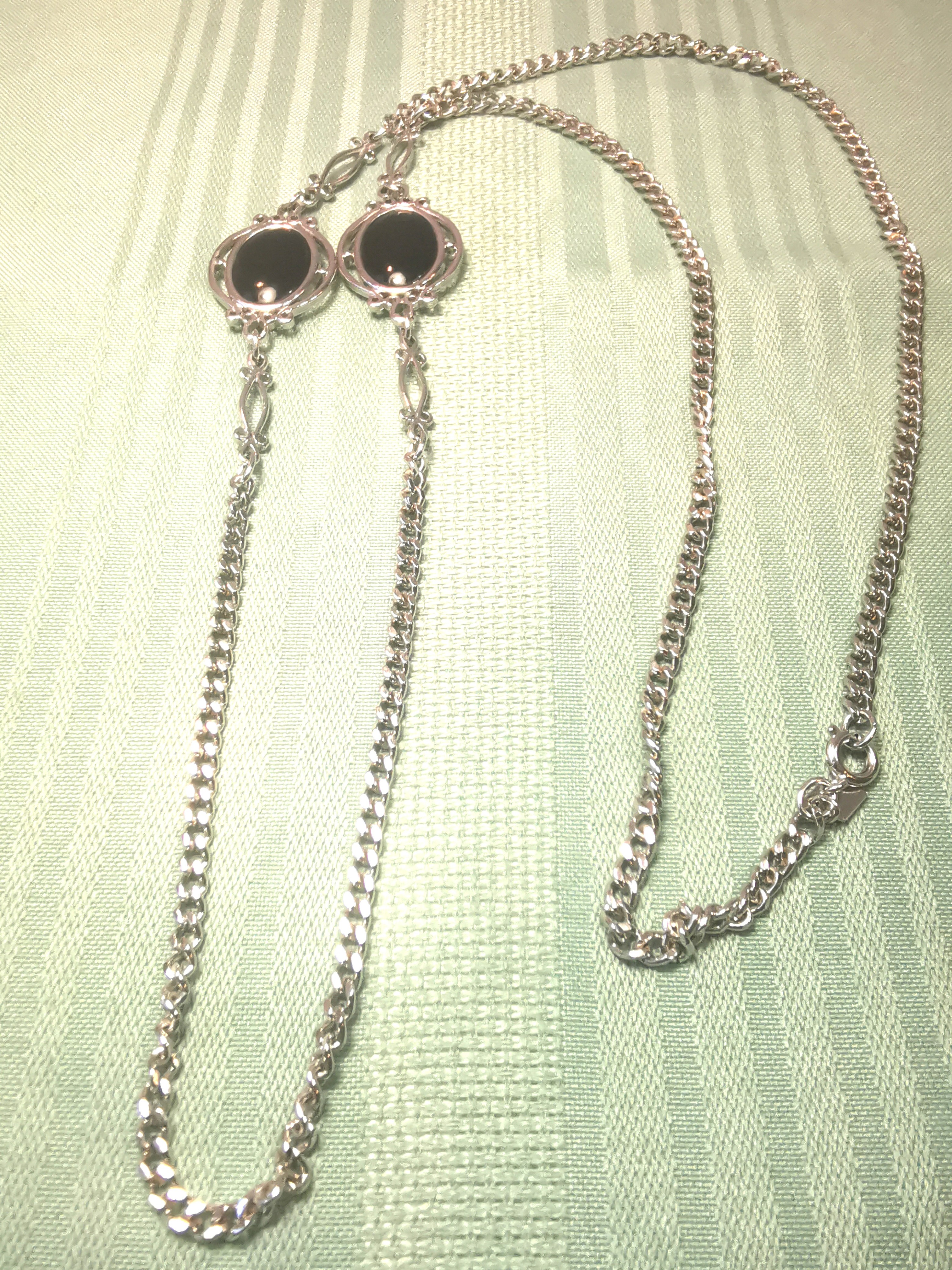 1976 Sarah Coventry Touch of Class Silver Tone Station Necklace - photo 2