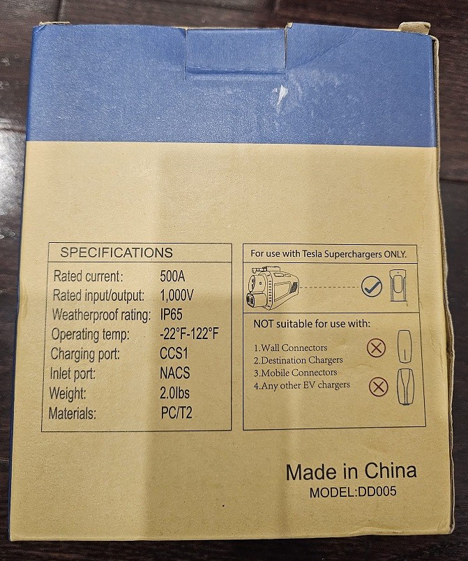 Brand New: Supercharger to CCS1 Adapter - photo 4