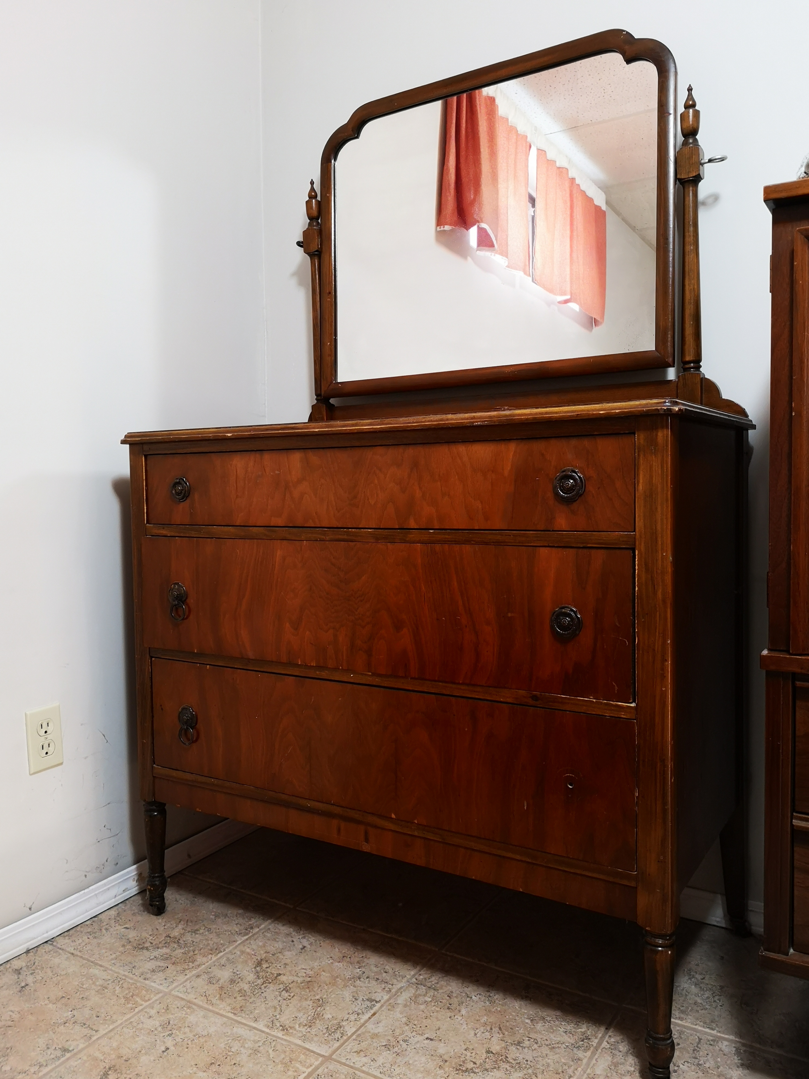 Wooden Dresser with Mirror