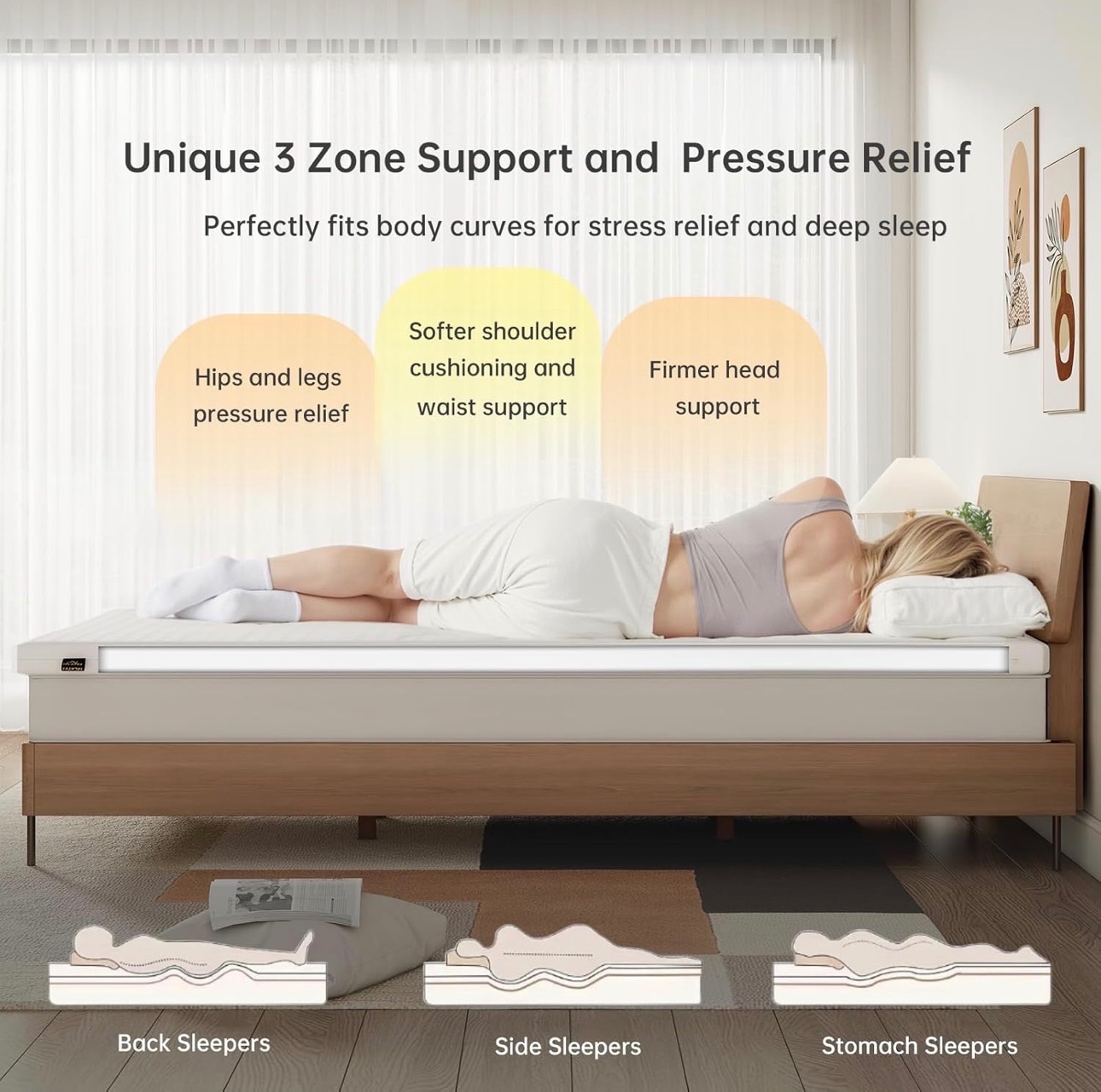 Premium Natural Latex Mattress Topper 2" Organic Cotton Cover - photo 5