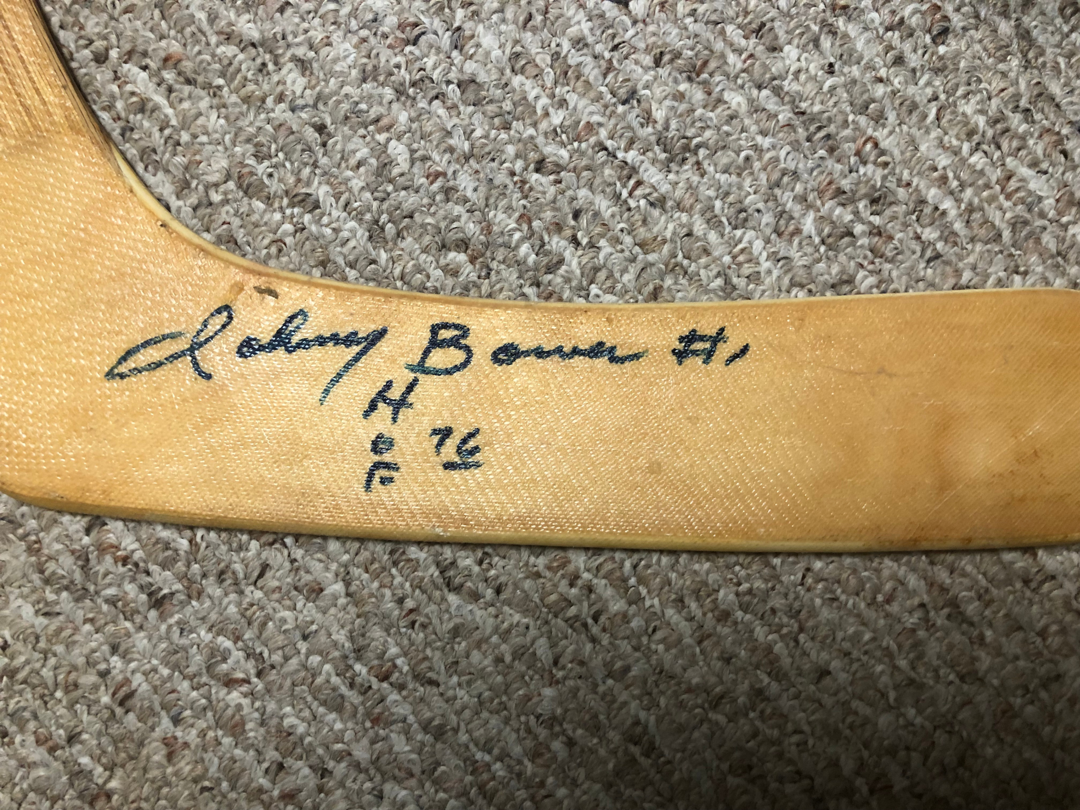 Johnny Bower Autographed SKOR Wooden Hockey Stick