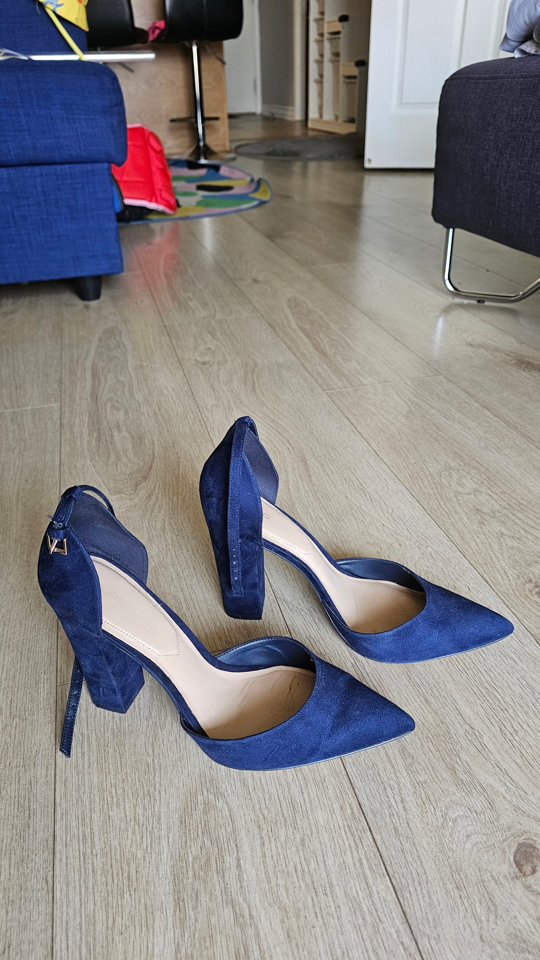 ALDO Blue Suede Heels, Size 11 - photo 3