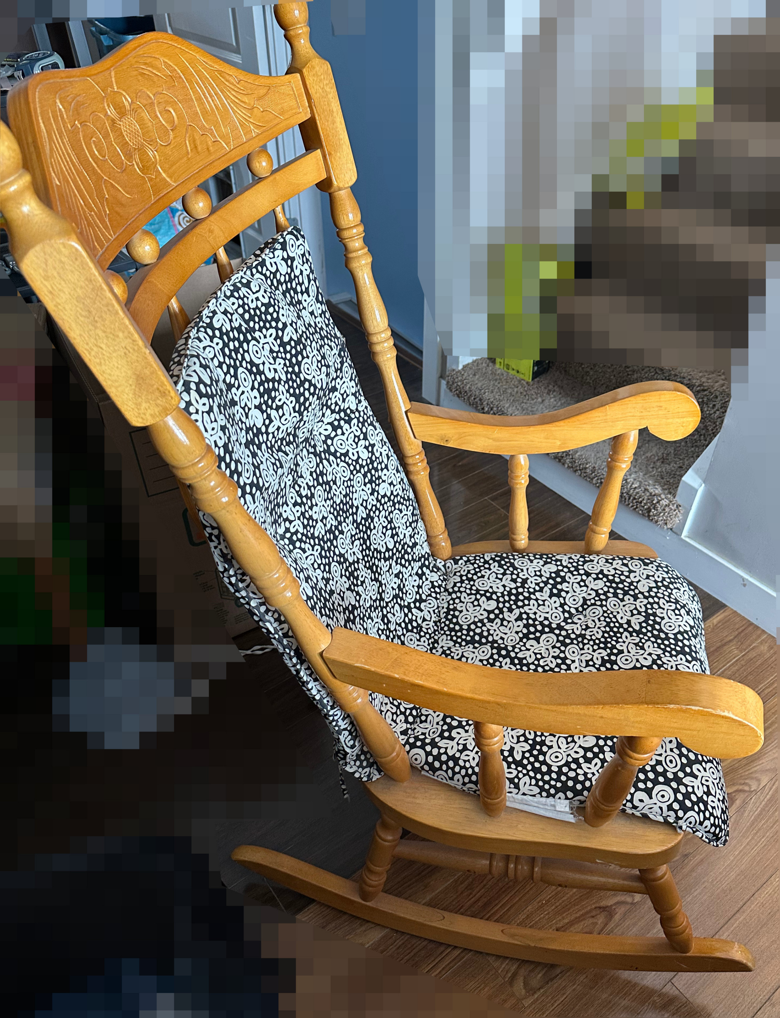 Wooden Rocking Chair with Cushions - photo 2