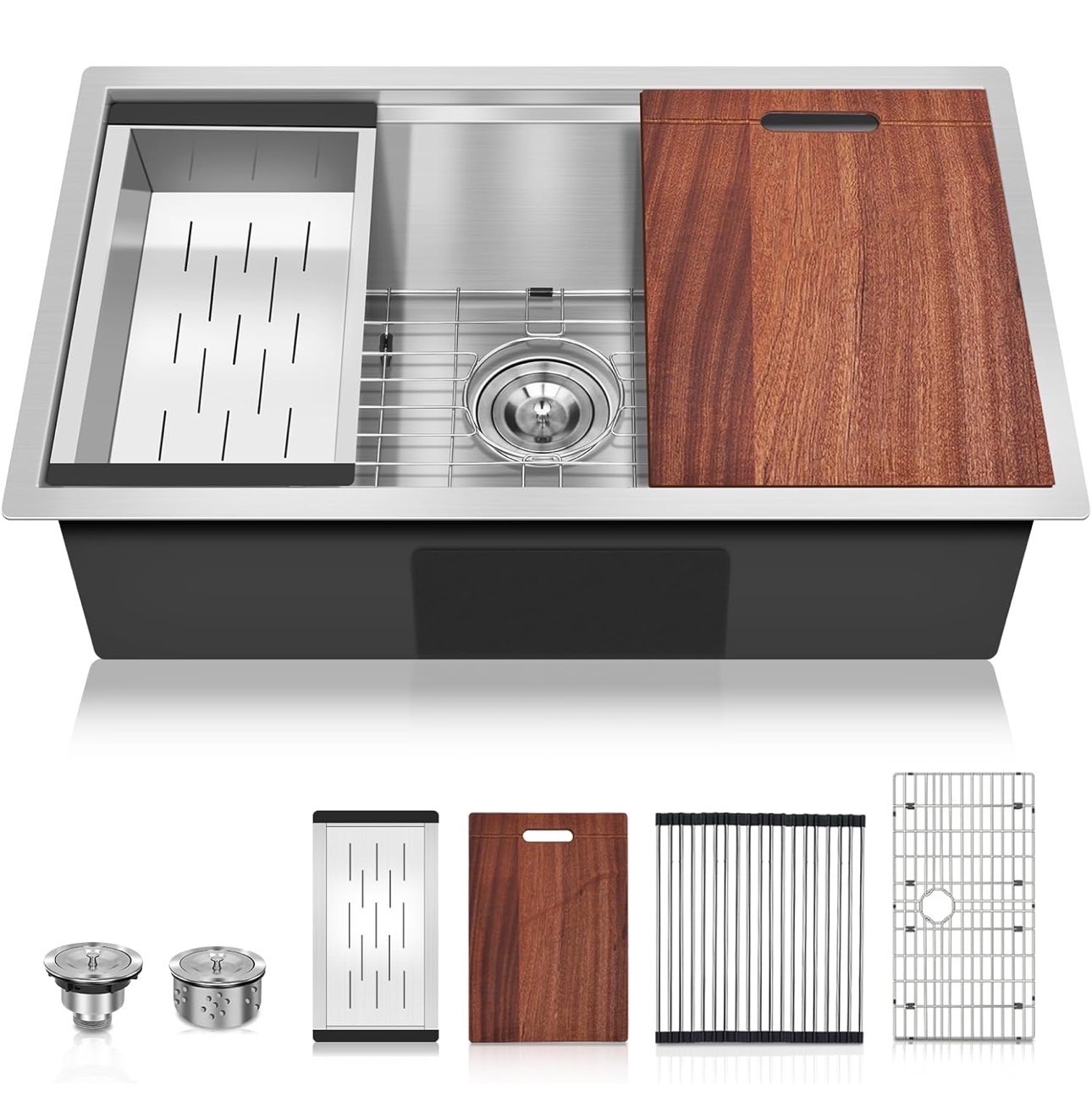 27x18” Kitchen Sink Stainless 16Gauge Undermount with Accessorie
