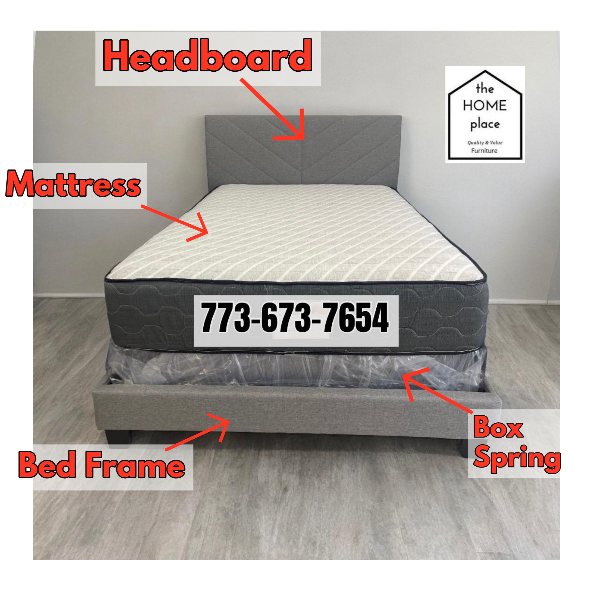 complete Bed Set. bed x mattress x box spring
