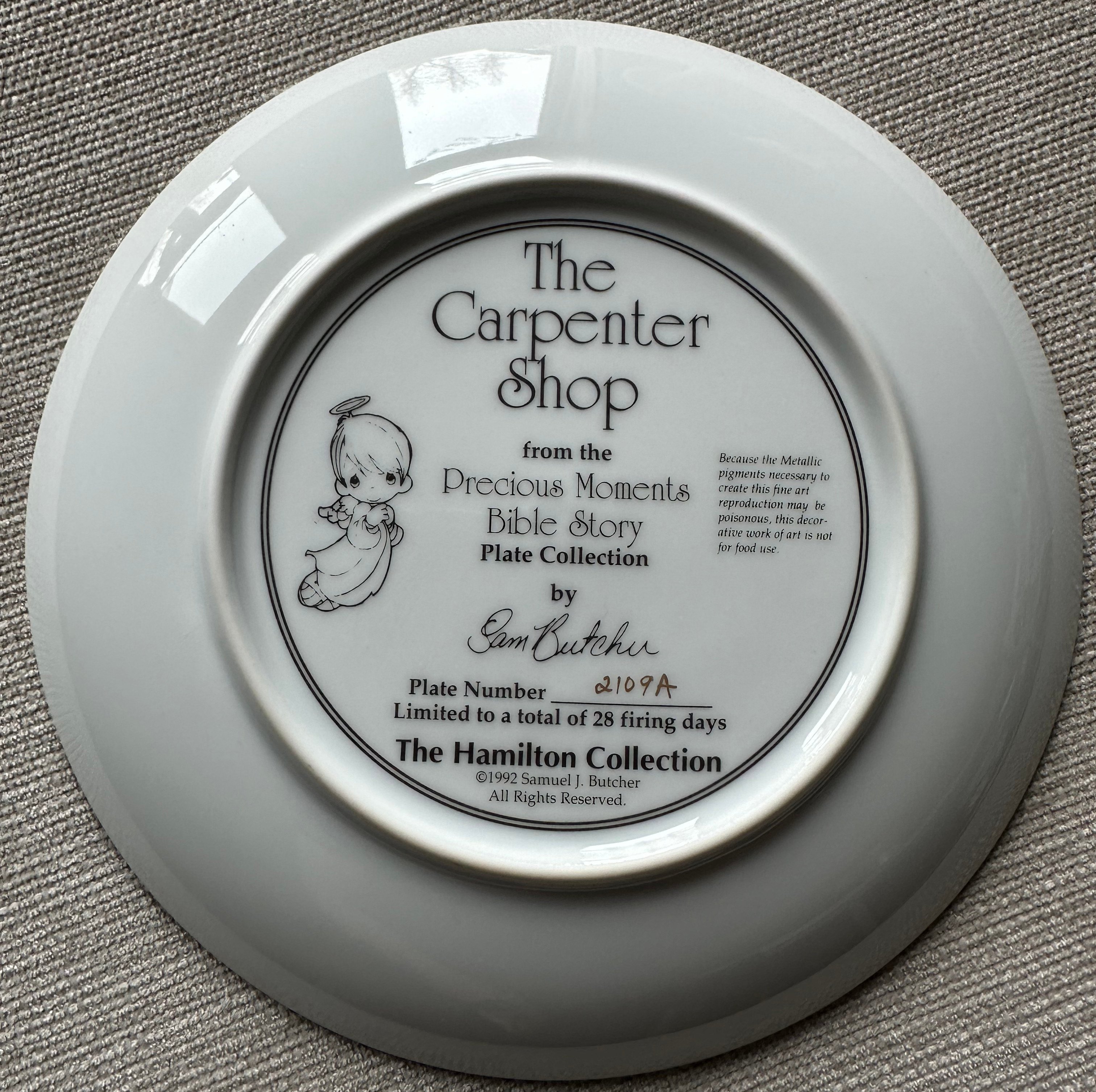 Precious Moments "The Carpenter Shop" Plate - photo 2