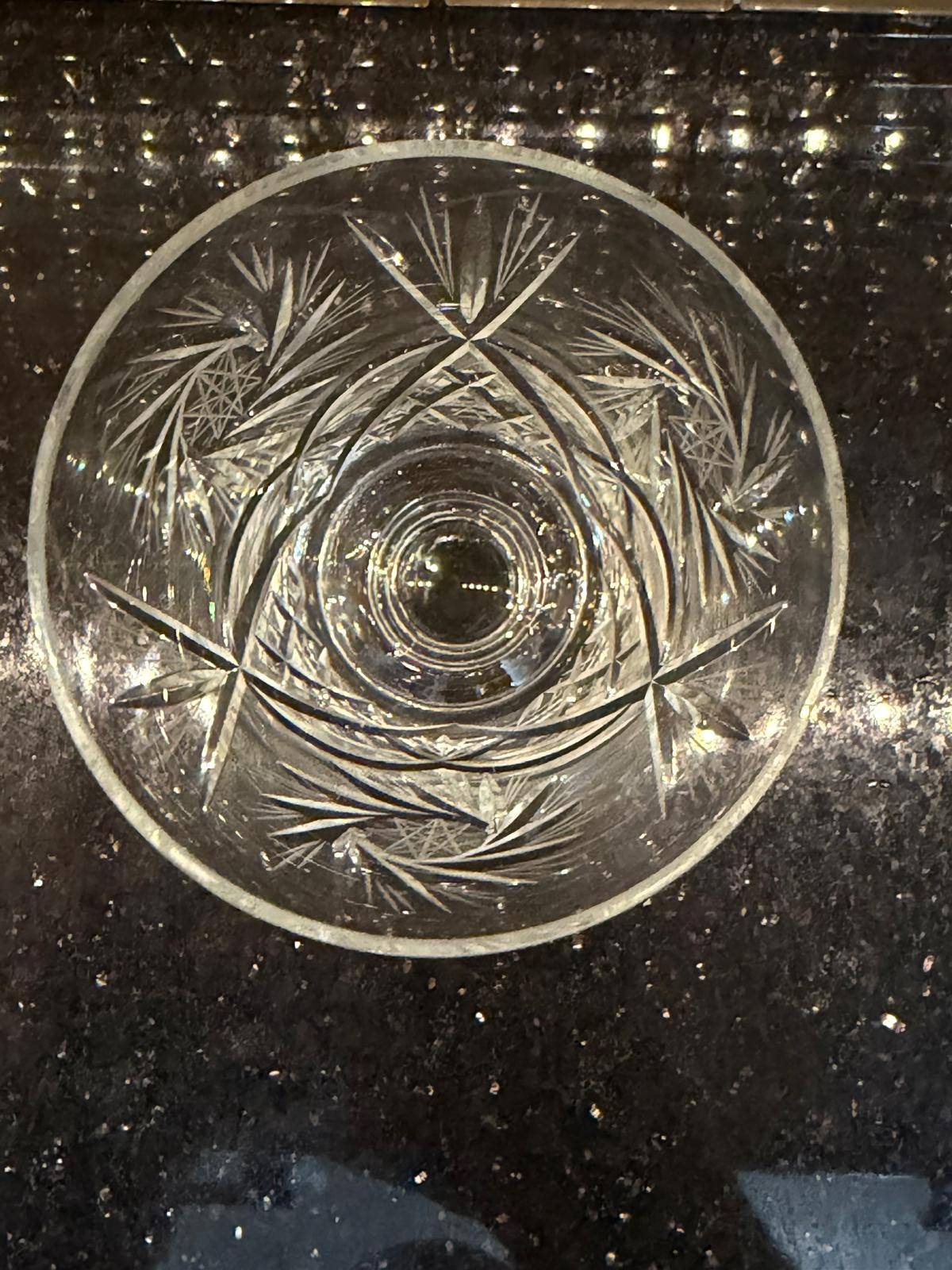 Set of Three Vintage Cut Crystal Glasses - photo 3