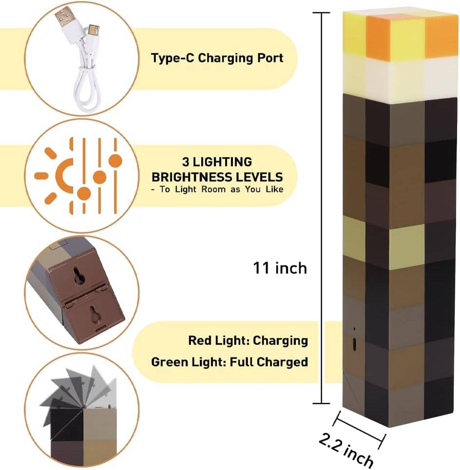 Torch with 3 Lighting Levels Rechargeable Wall Mount & Hand Held - photo 2