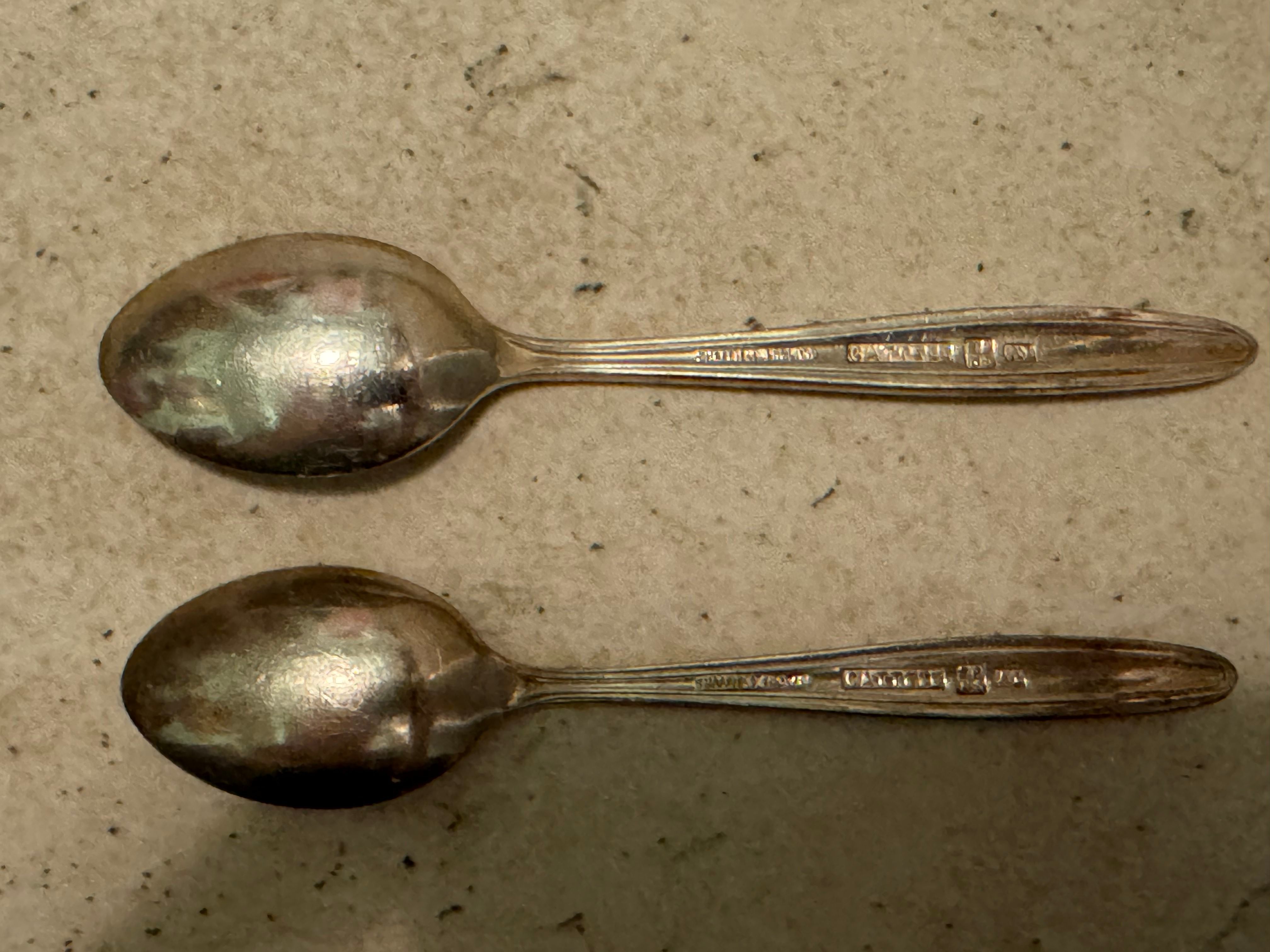 Cattell Sheffield England Spoons - Set of 2 Tiny Spoons - photo 2