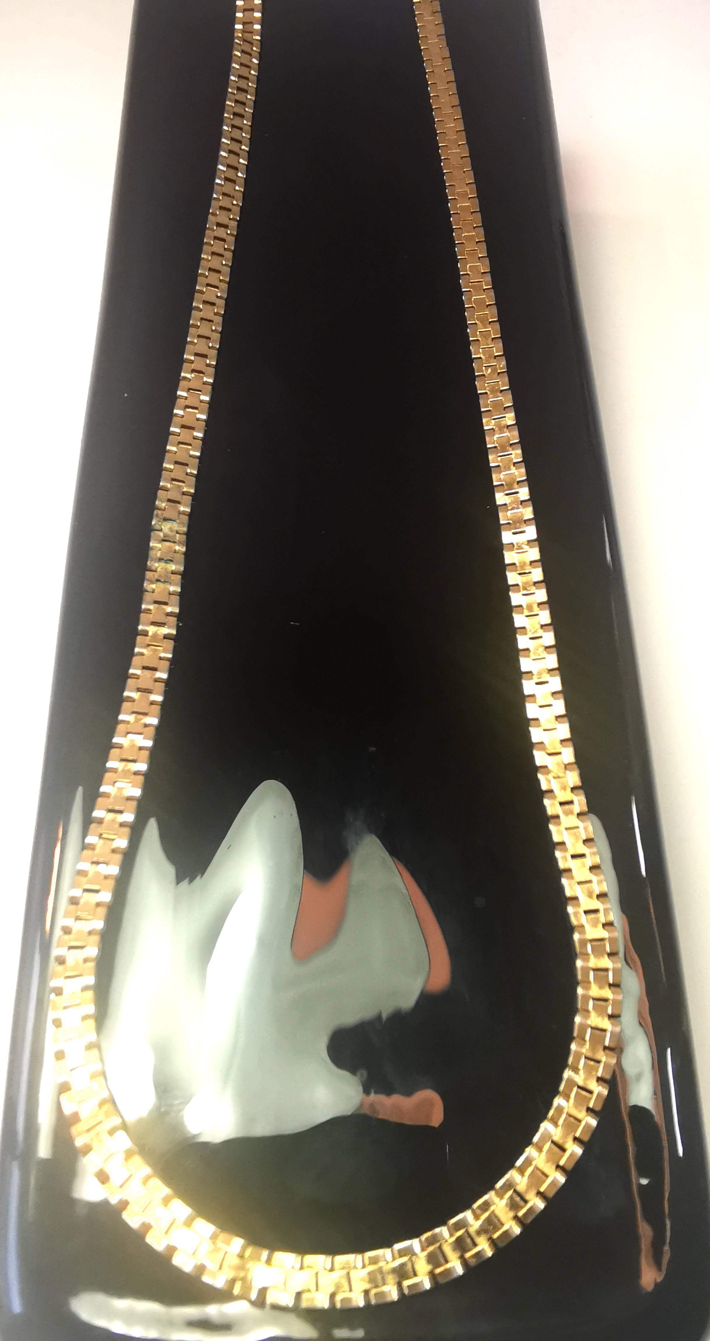 Gold Tone Watch Band Link Chain Necklace, 24.5 Inch Flat - photo 3