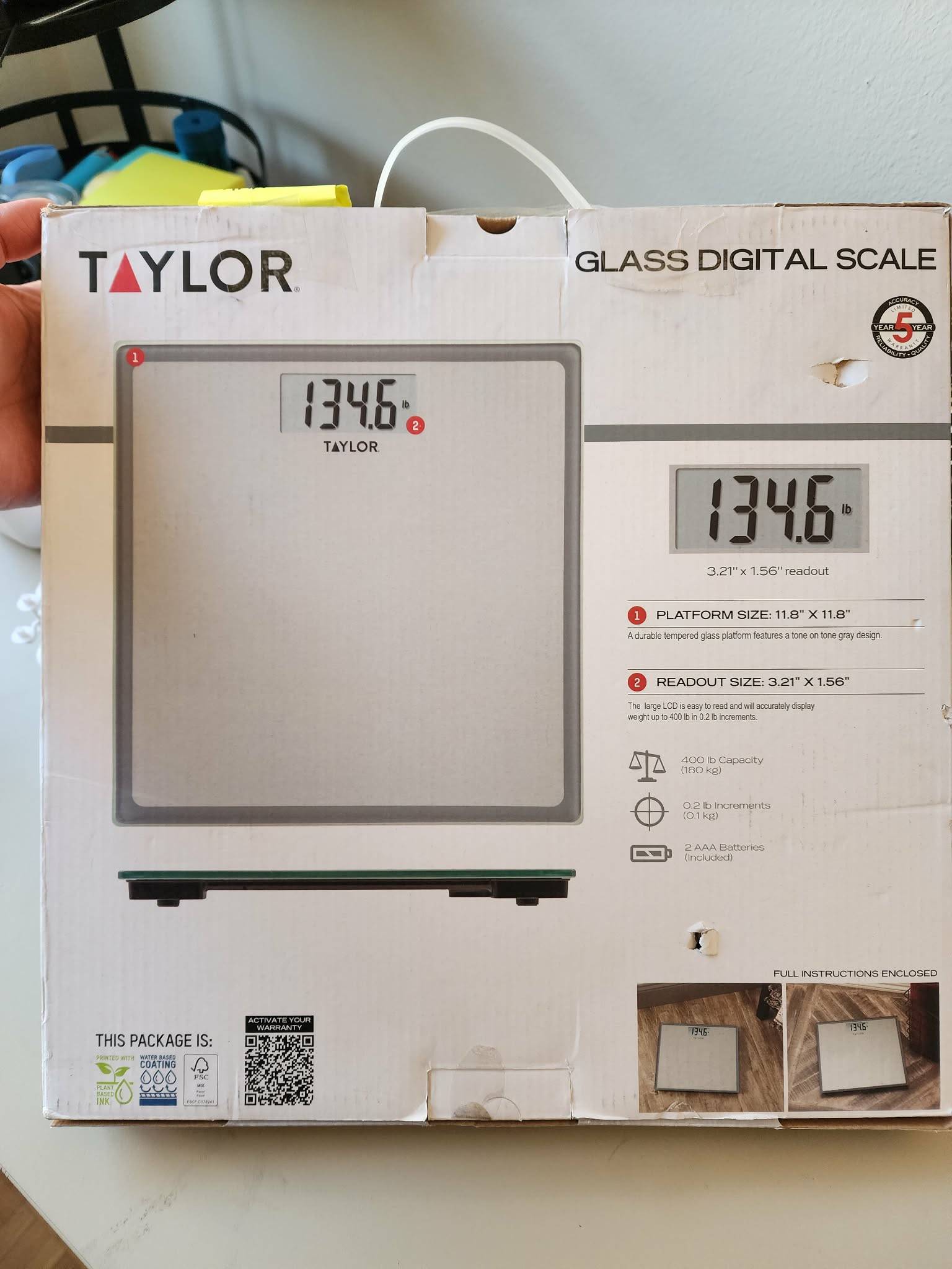 Taylor Glass Digital Scale (kg and lb) - photo 2