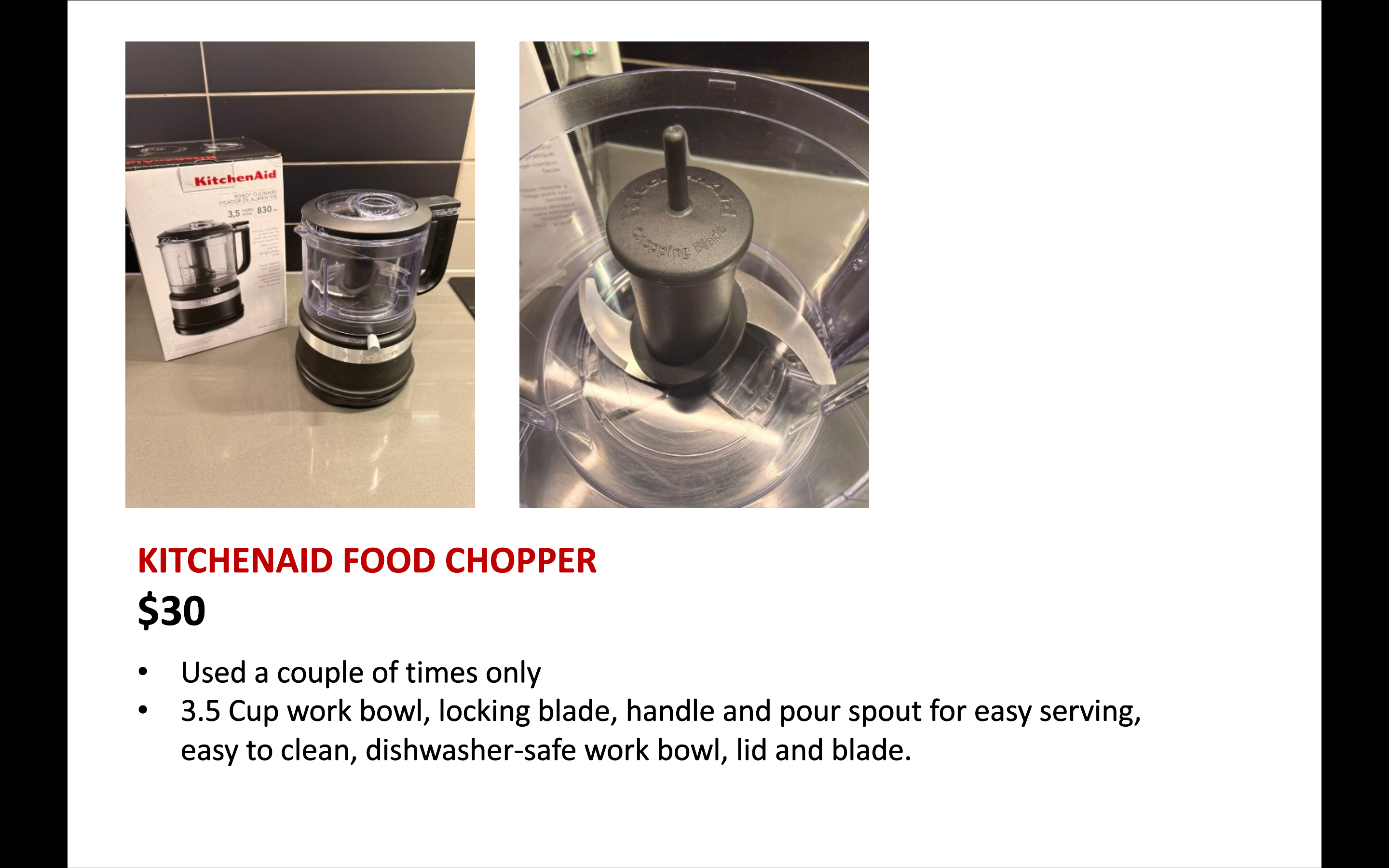 KITCHENAID FOOD CHOPPER​