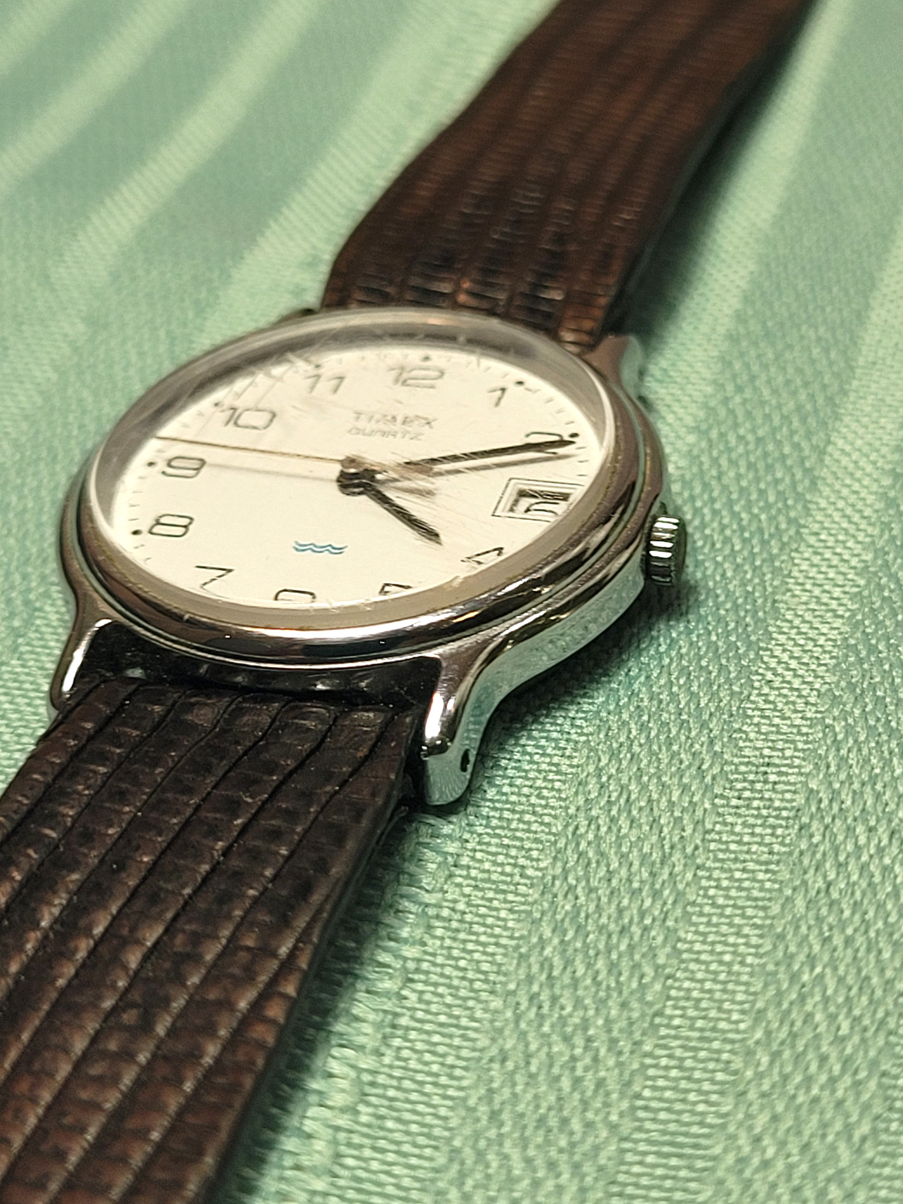New Battery 1986 Timex Watch - W Cell Korea 34 - White Dial - photo 4