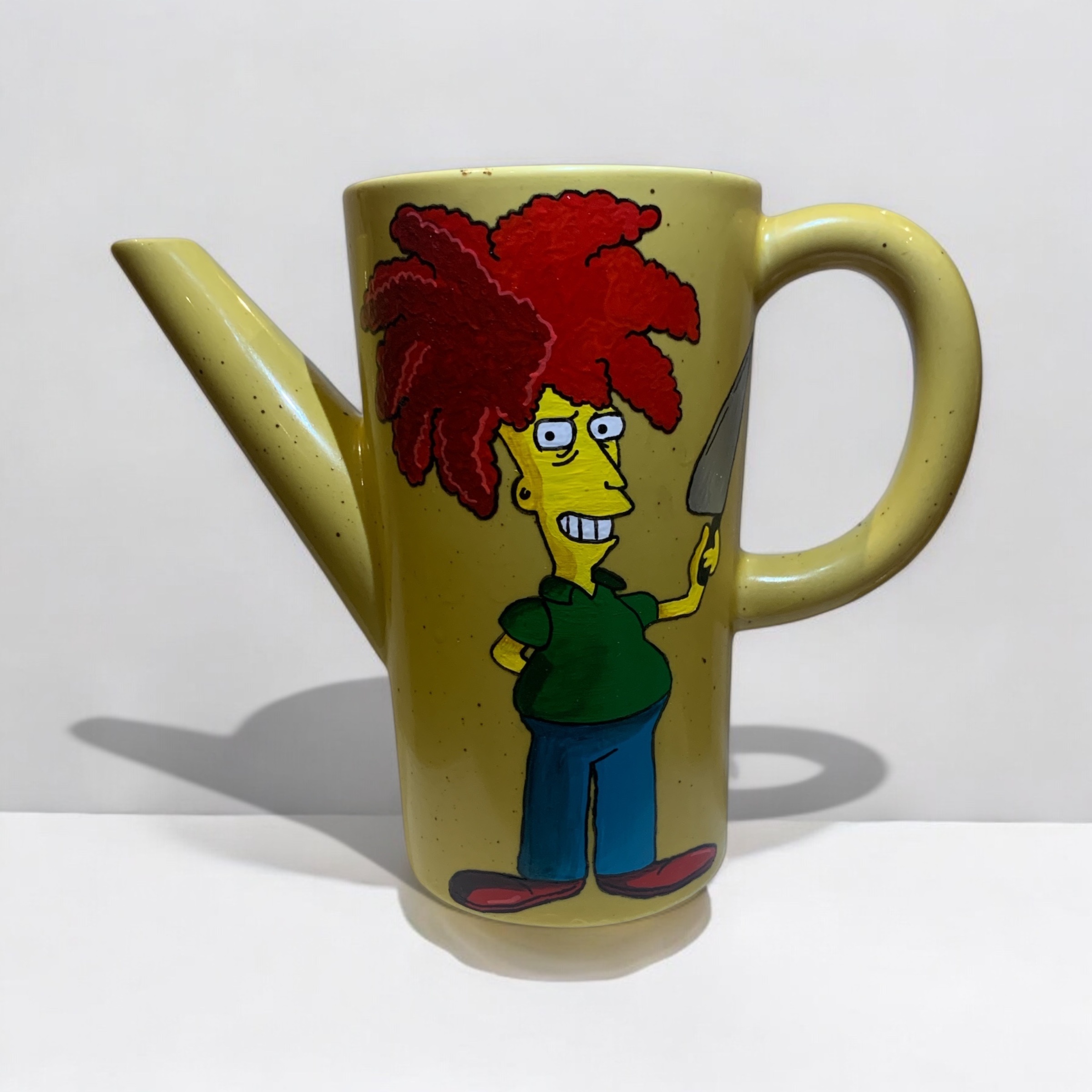 Hand Painted Simpsons Bart & Sideshow Bob Watering Can - photo 3