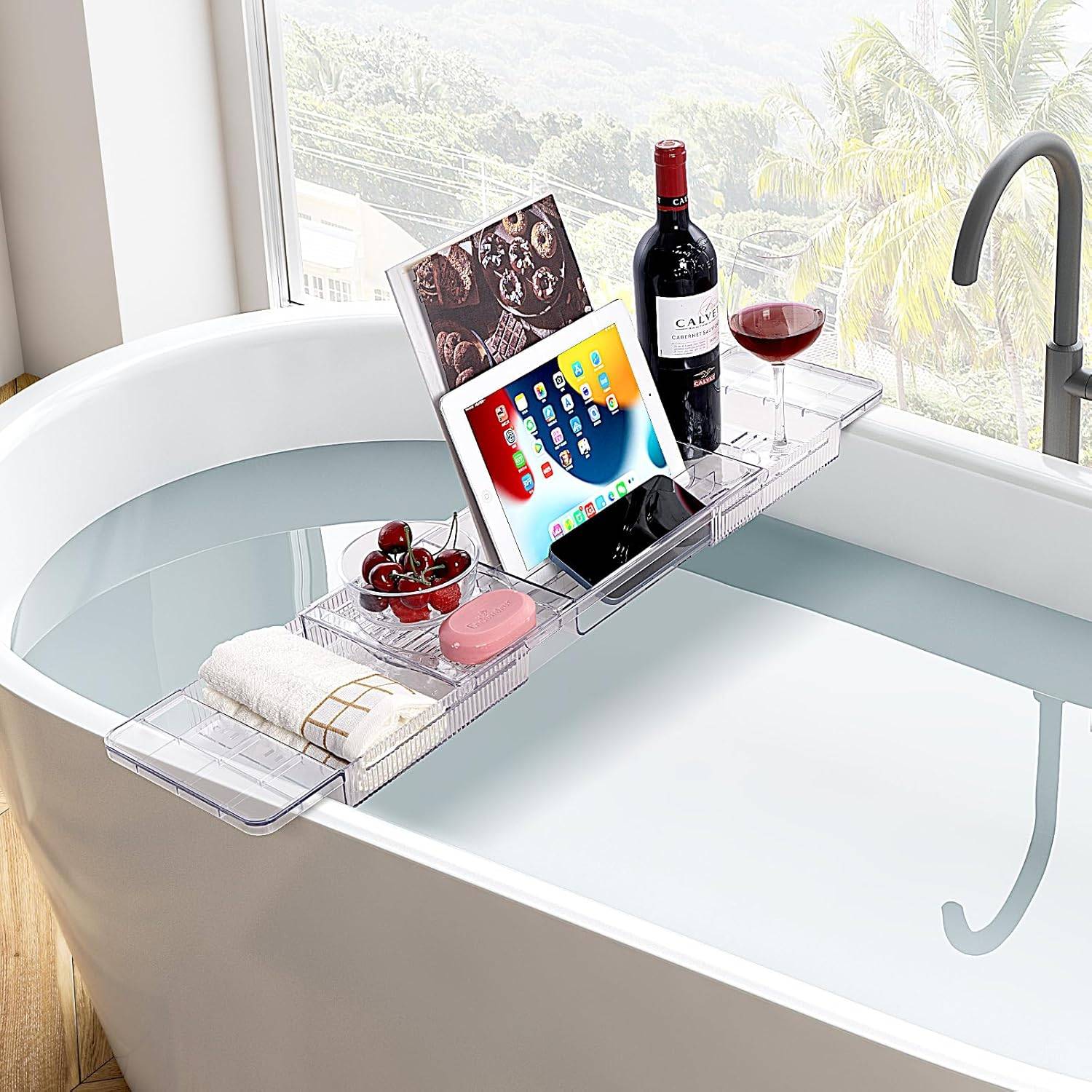 Acrylic Bathtub Tray Caddy - Transparent & Beautiful