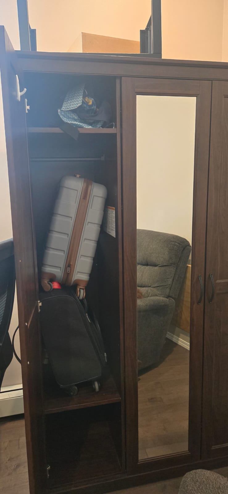 THREE - Ikea Dark Brown Wardrobe with Mirror - photo 2