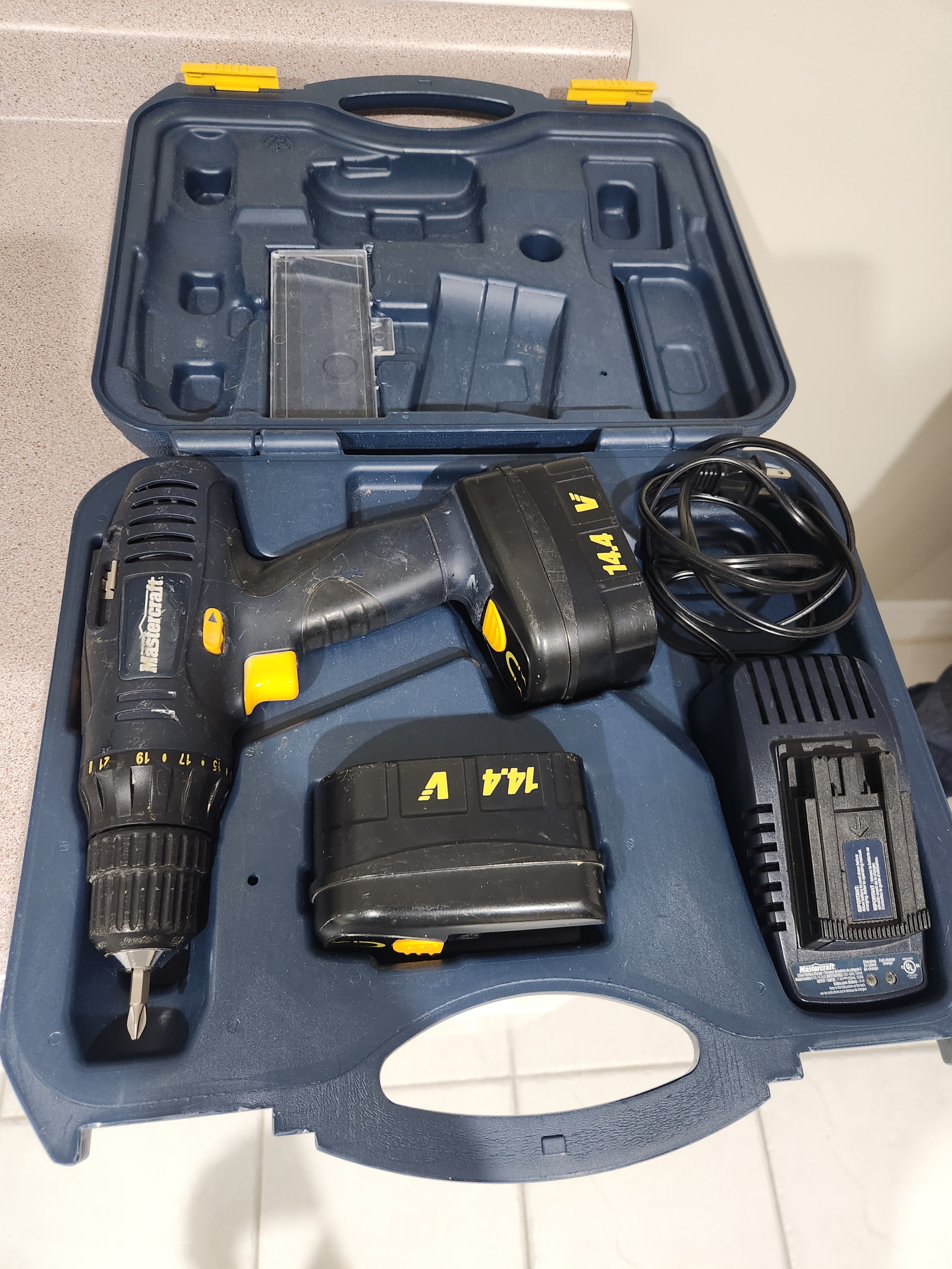 Mastercraft 14.4V Cordless Drill with Case