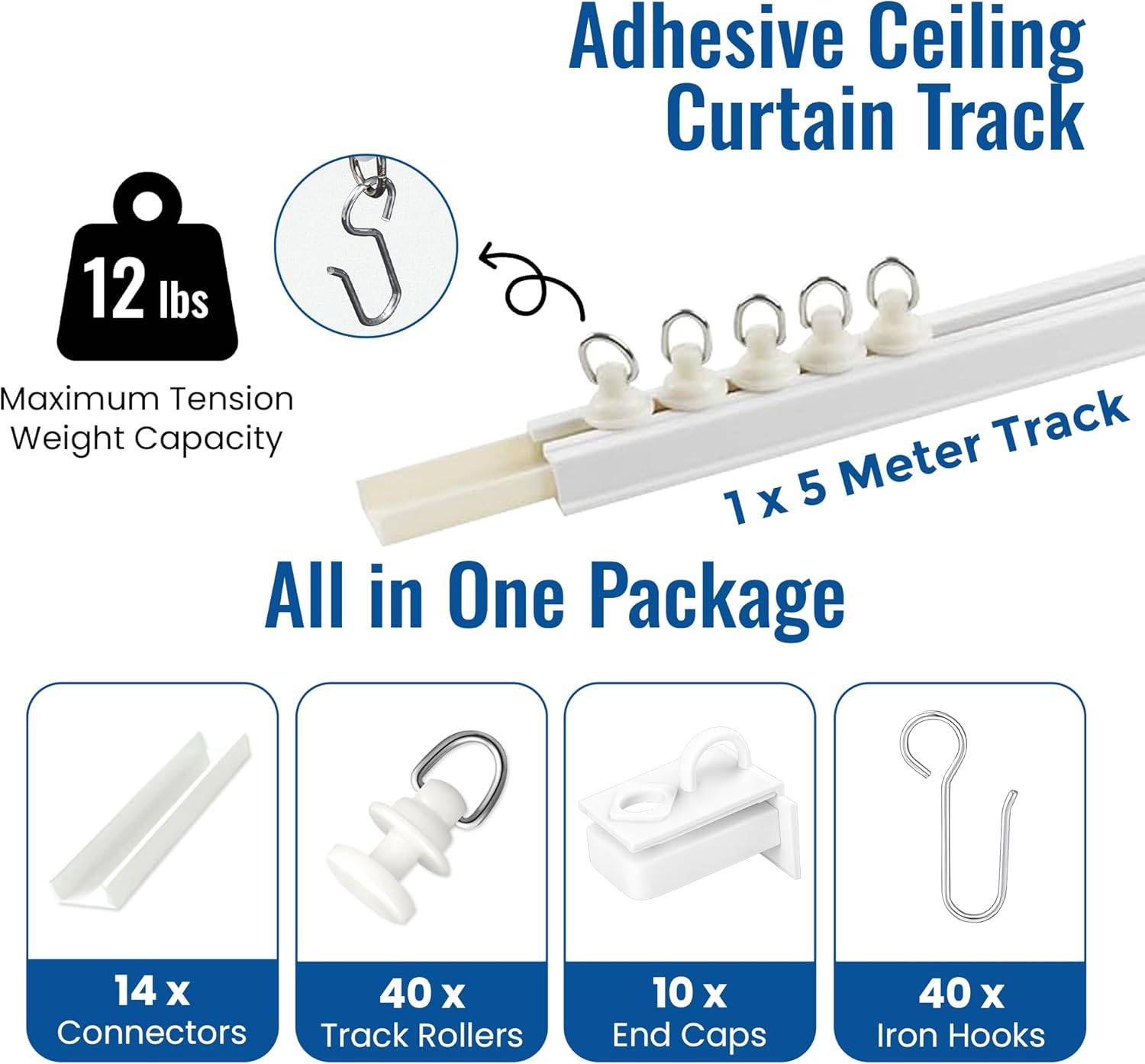 UrbanRed Adhesive Ceiling Curtain Track - 5 Meter - photo 5
