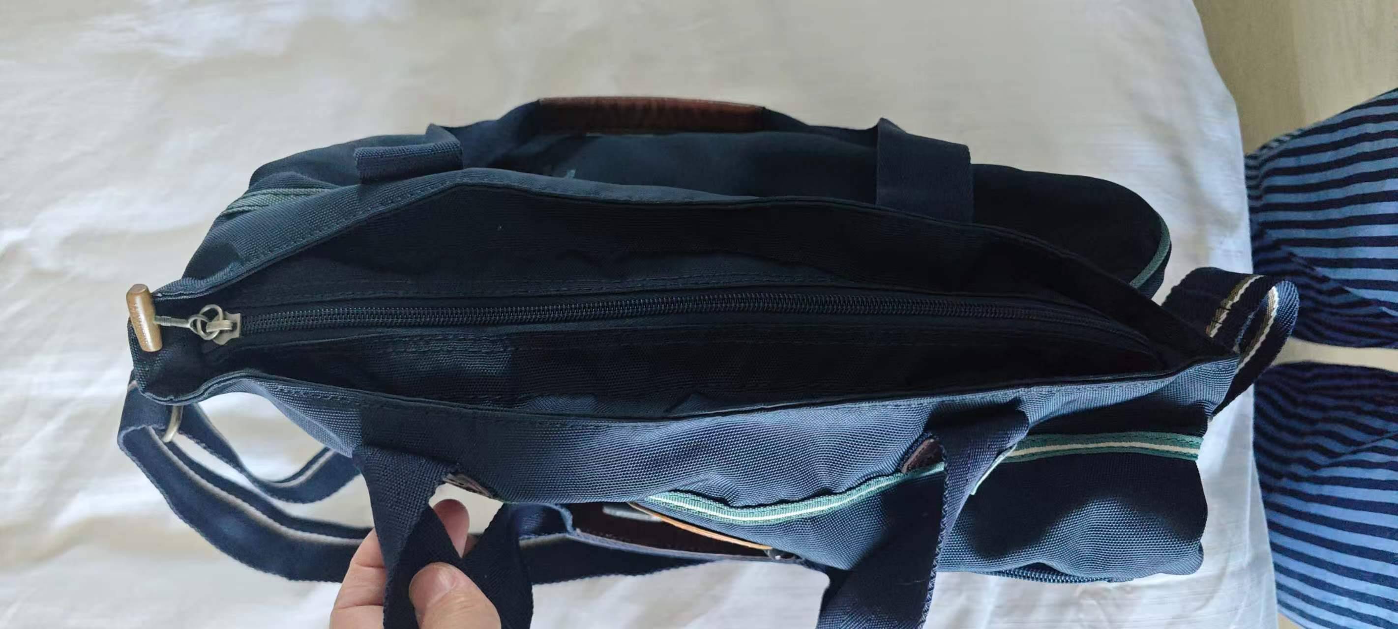 Navy Blue Canvas Messenger Bag - Like New - photo 2