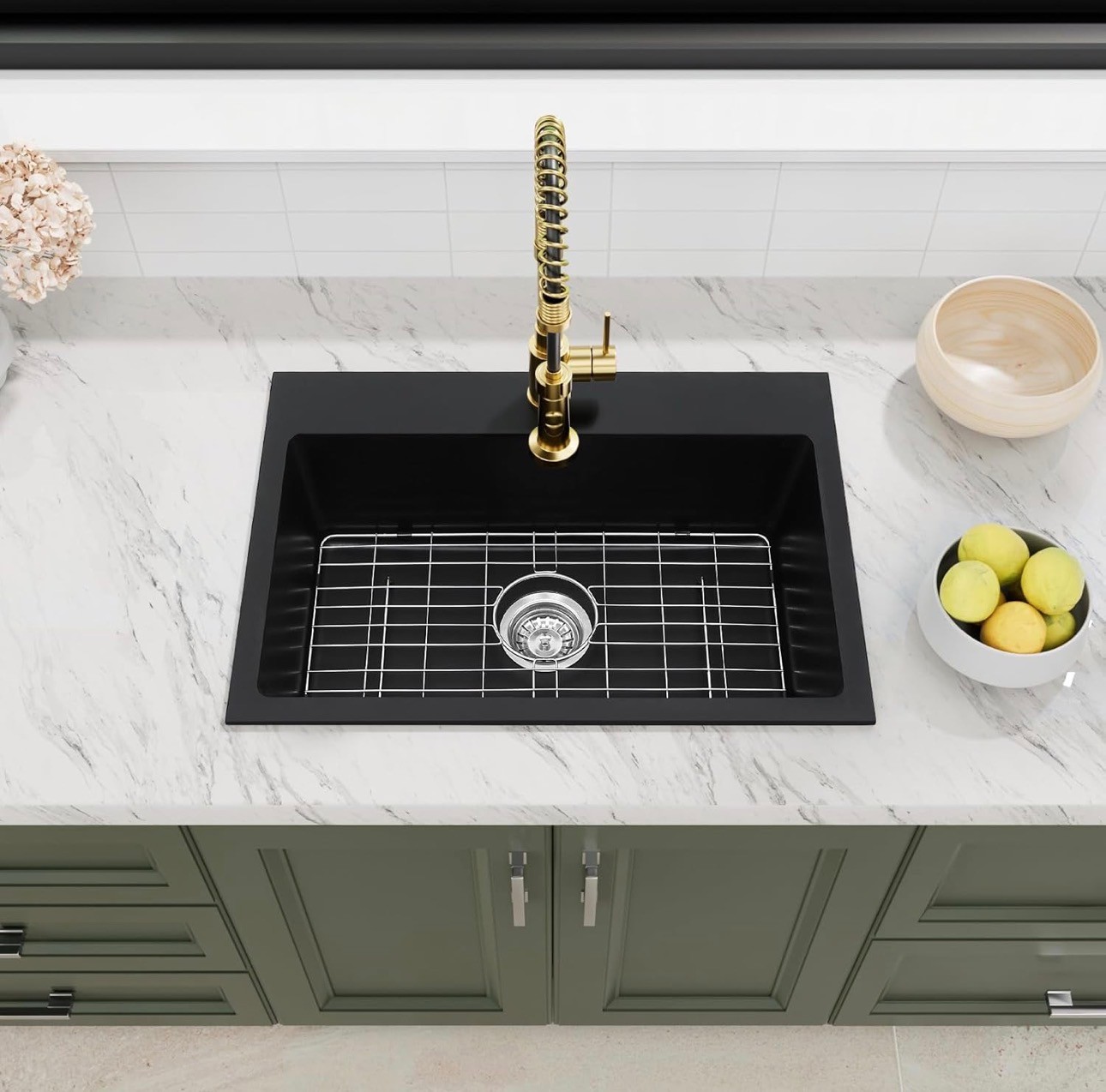 Granite Composite Kitchen Sink 27"x19" Dual Mount=Under/Drop-in - photo 3
