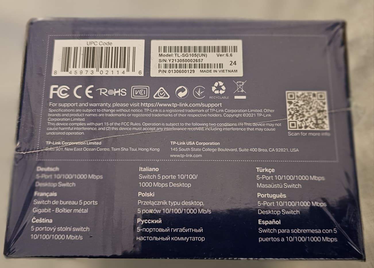 Brand New Gigabit Switch (TL‑SG105) – Unopened – $20 - photo 2