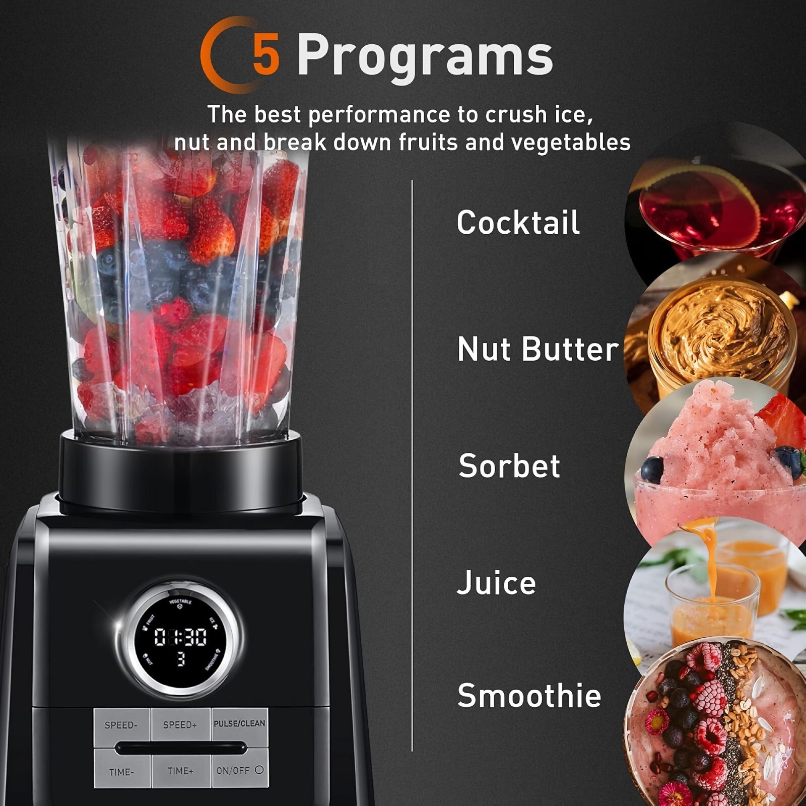 JOYOUNG 2L Professional Blender 1300W w/LED Screen - 10 Speed - photo 3