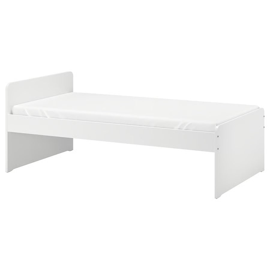 Complete IKEA Twin Bed Set: SLÄKT Bed + Mattress + Nightstand