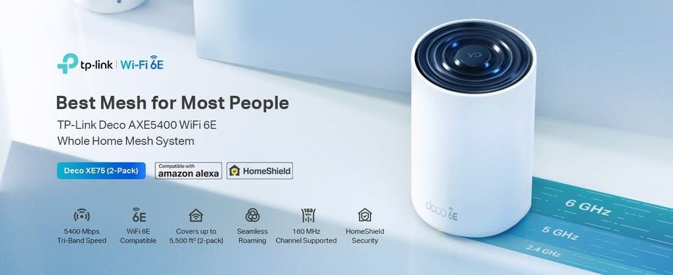 TP‐Link Deco AXE5400 Tri‐Band WiFi 6E Mesh System – 1‐Piece - photo 3