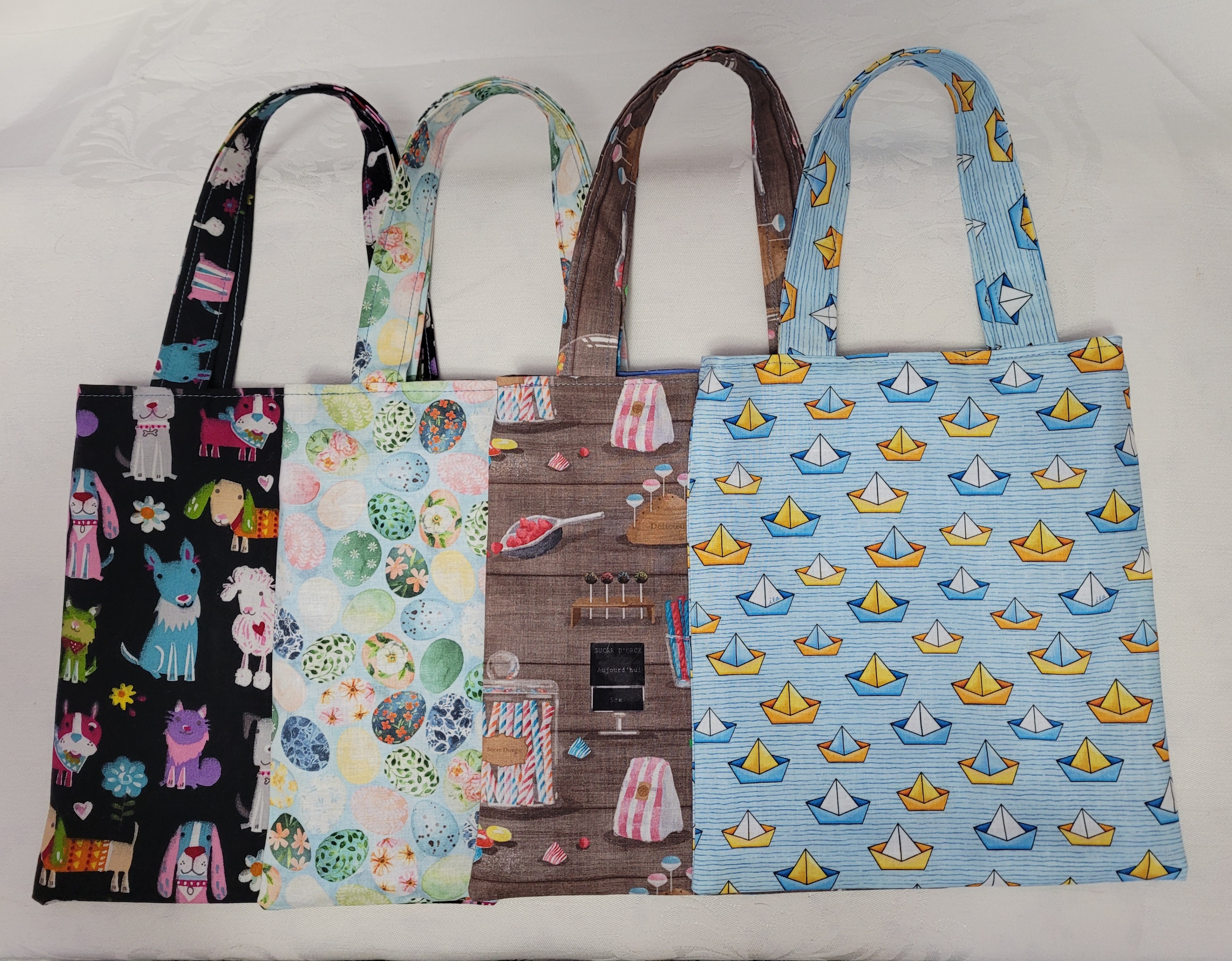Kids spring tote bags, lined, cotton, - photo 3