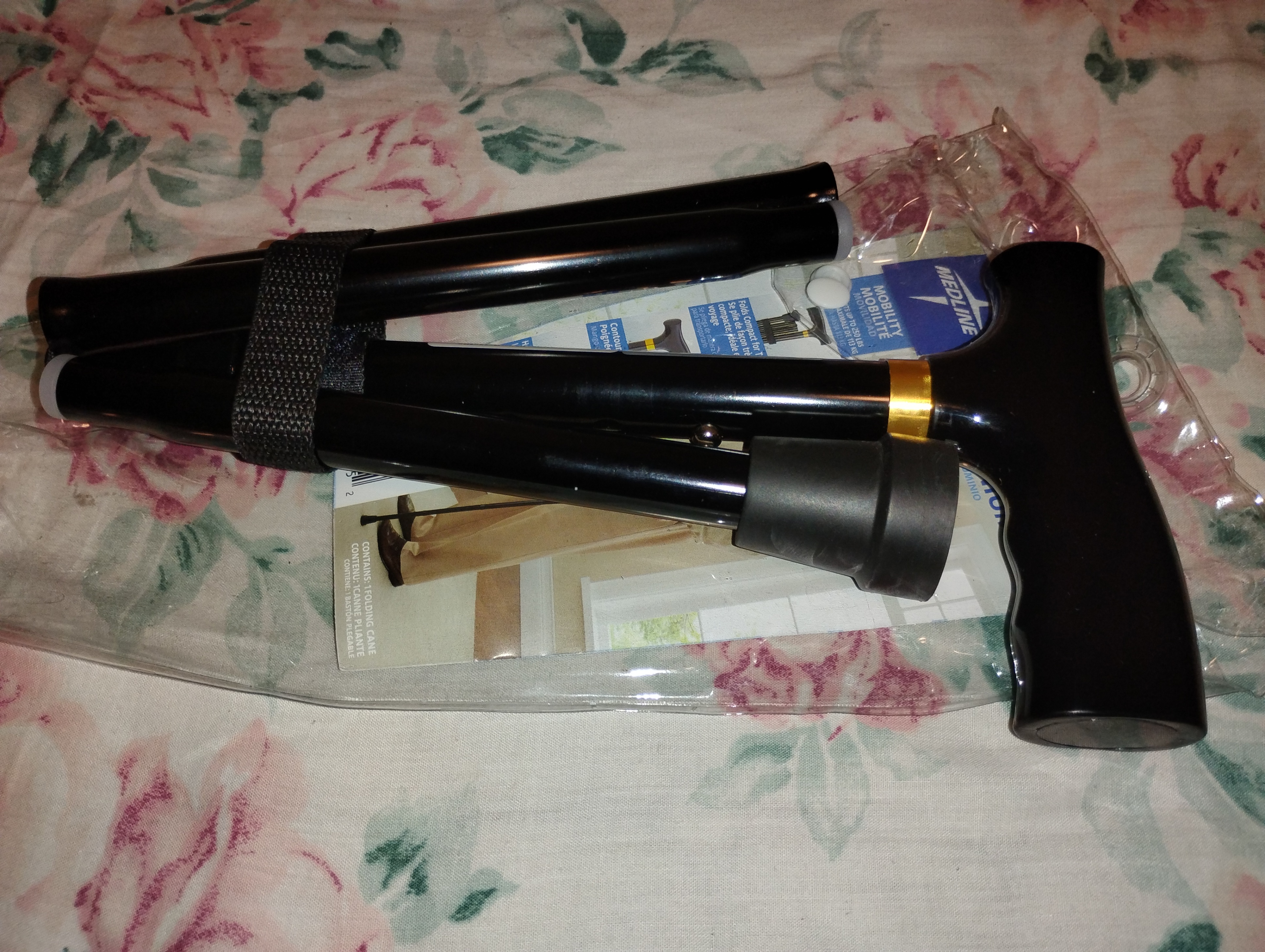 New Medline Folding Aluminum Cane - Black - photo 3