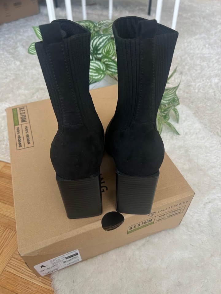 Call It Spring Sara Black Ankle Boots - Size 7 - photo 2