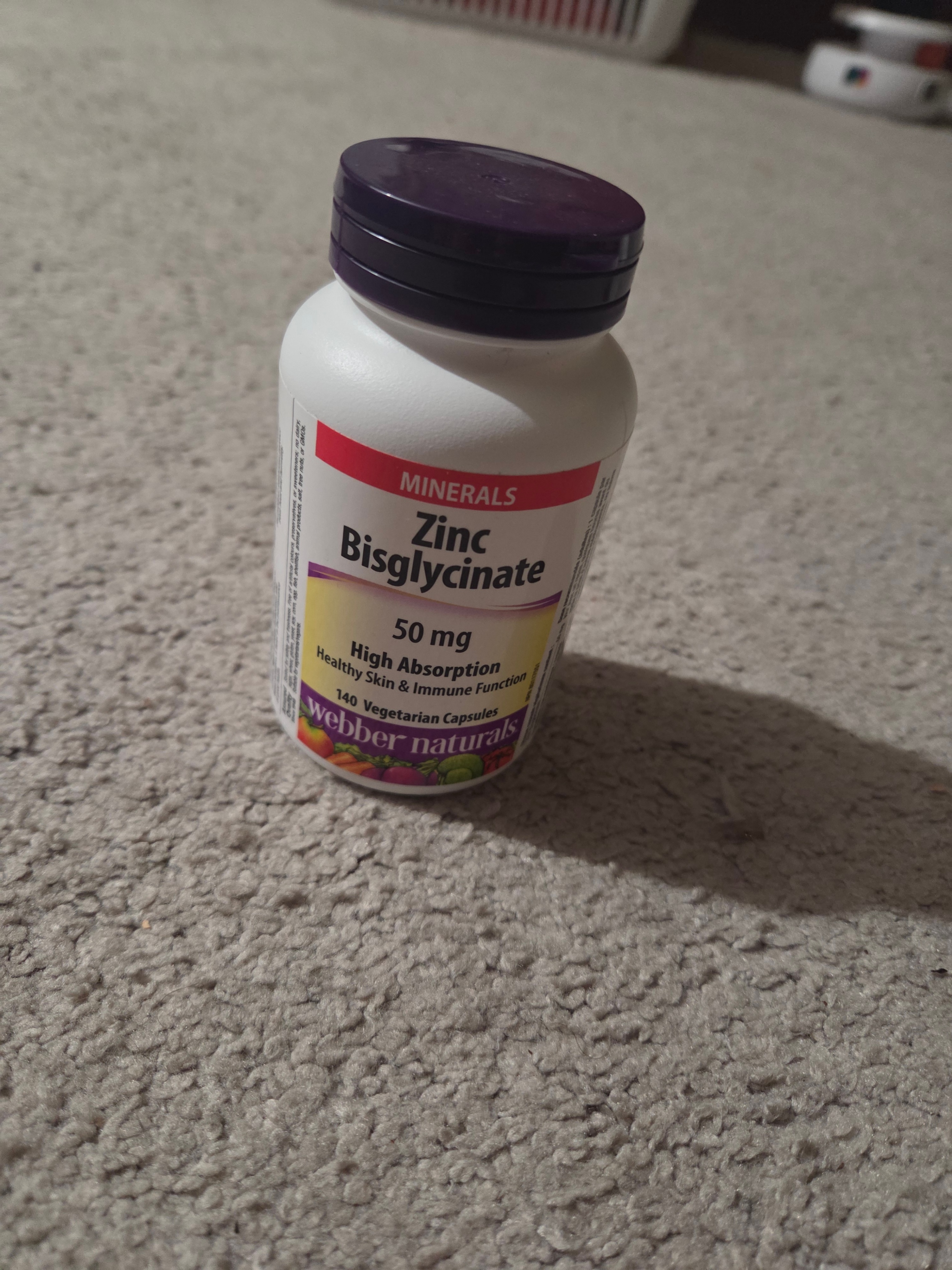 Zinc Bisglycinate 50mg, Webber Naturals, 140 Caps (New/Sealed)