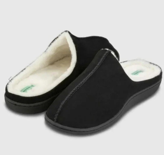 Mio Marino Cuddles Memory Foam Slippers - Black