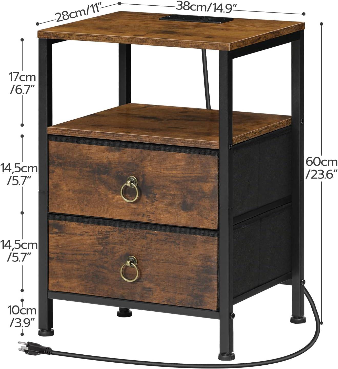 Hoobro Nightstand with Charging Station