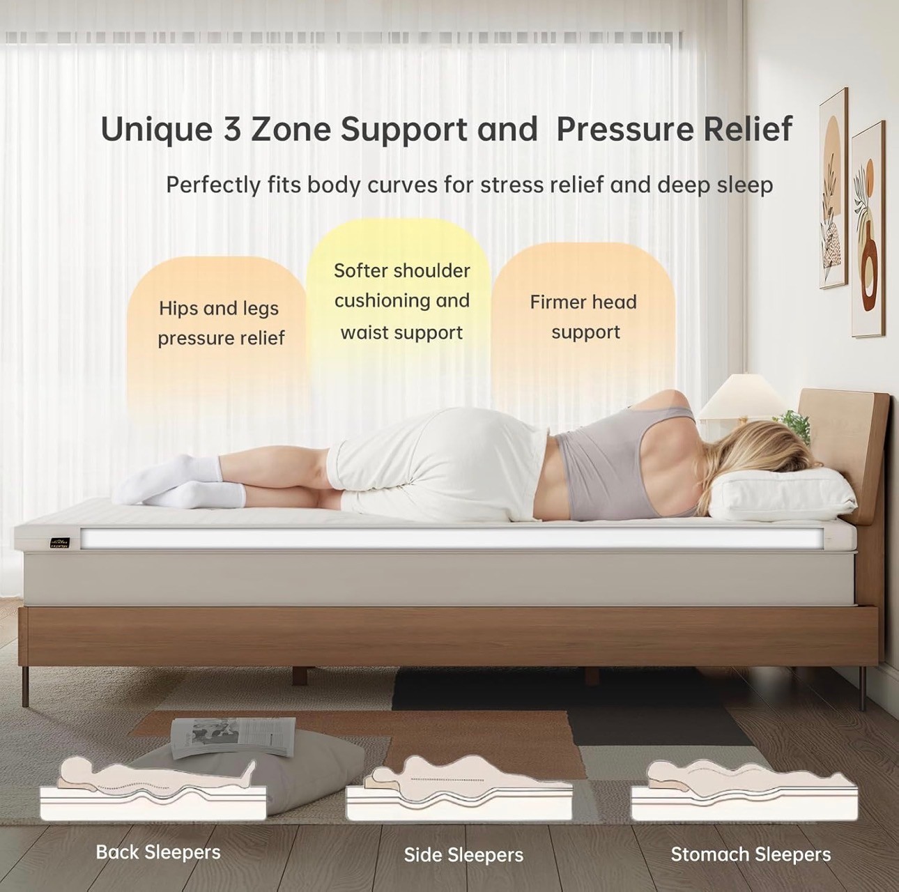 Premium Natural Latex Mattress Topper 2" Organic Cotton Cover - photo 4