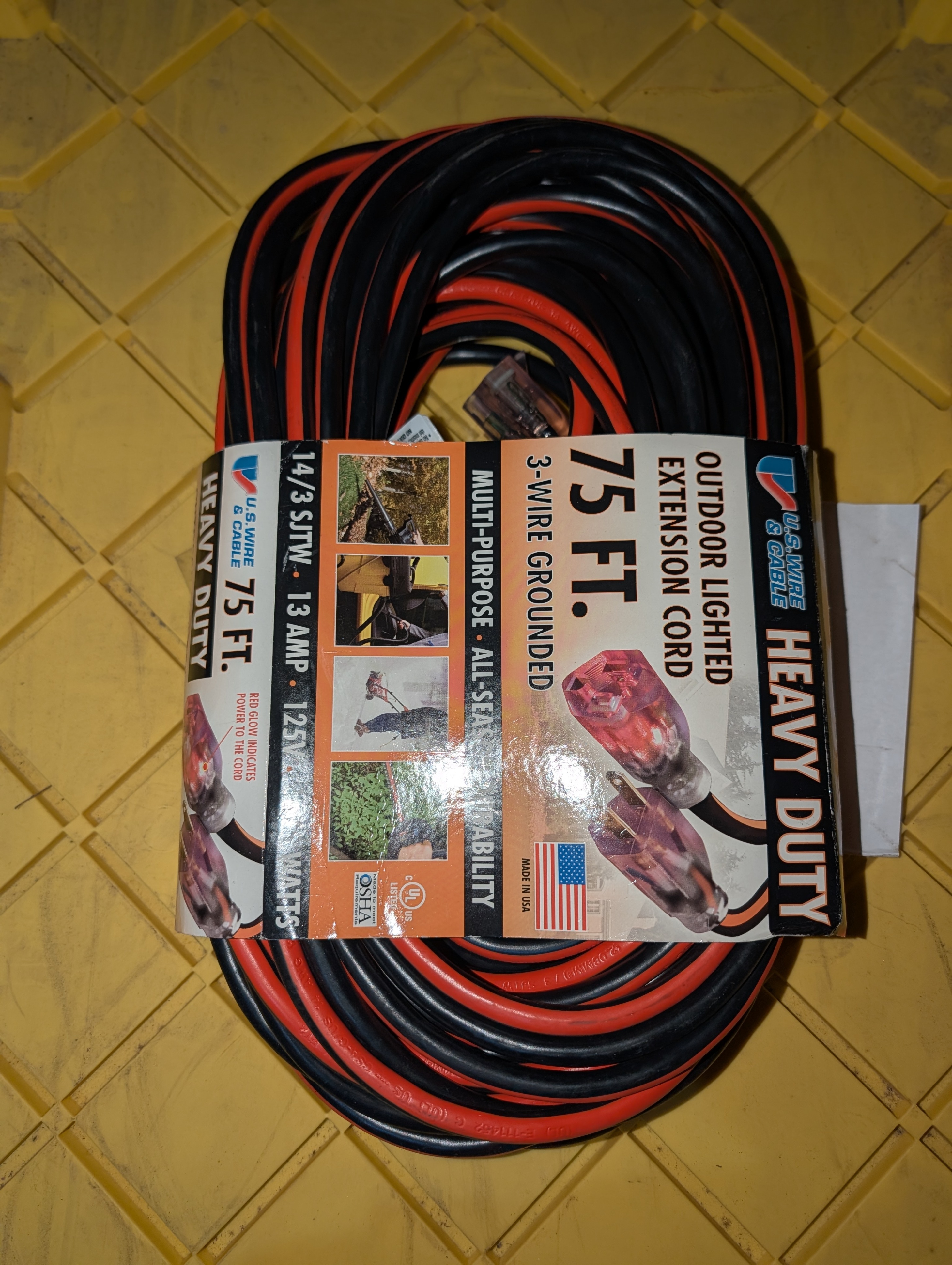 U.S. Wire & Cable 75 ft Outdoor Extension Cord, retail $75, COD - photo 3