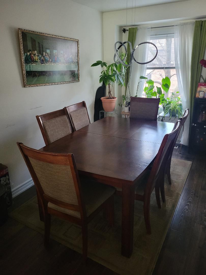 Dark Wood Dining Table Set with 6 Chairs - photo 3