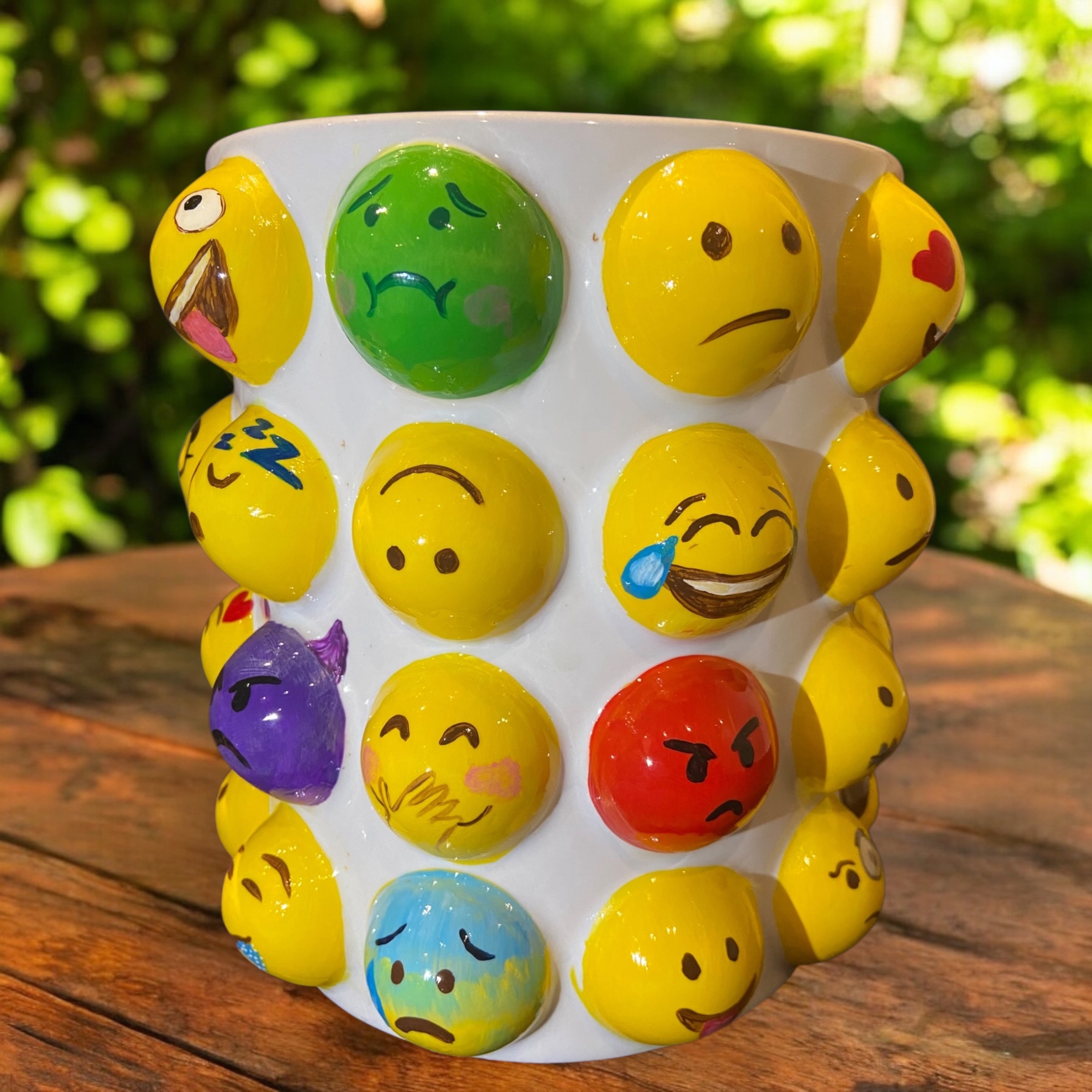 Hand Painted Emoji Vase