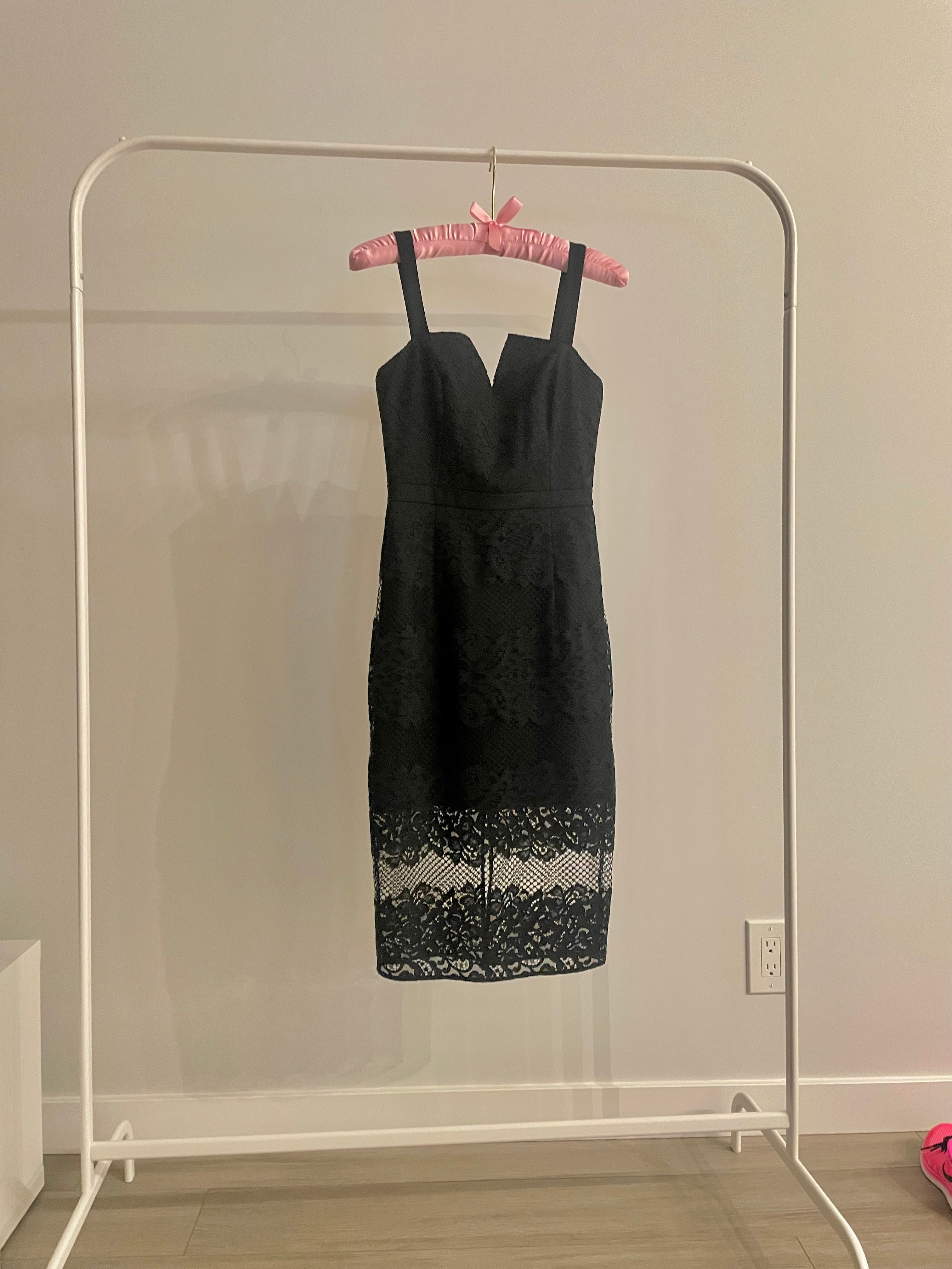 Ever New Melbourne Black Lace Midi Dress US 2