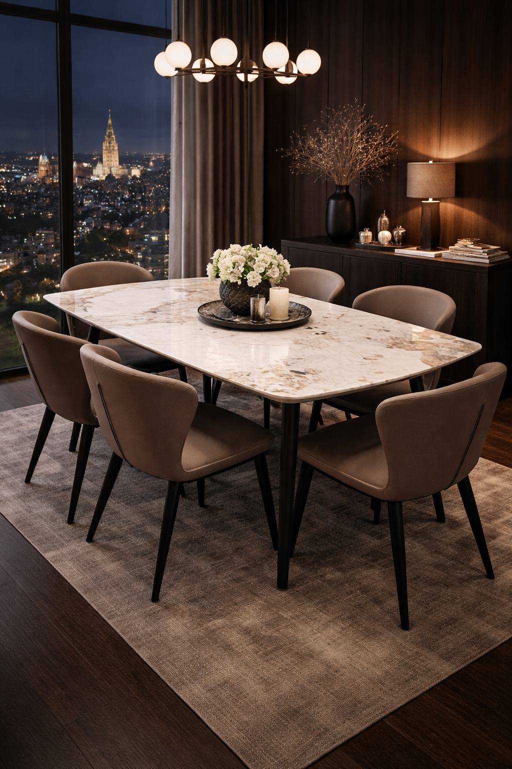 MDF Marble Replica Dining Set